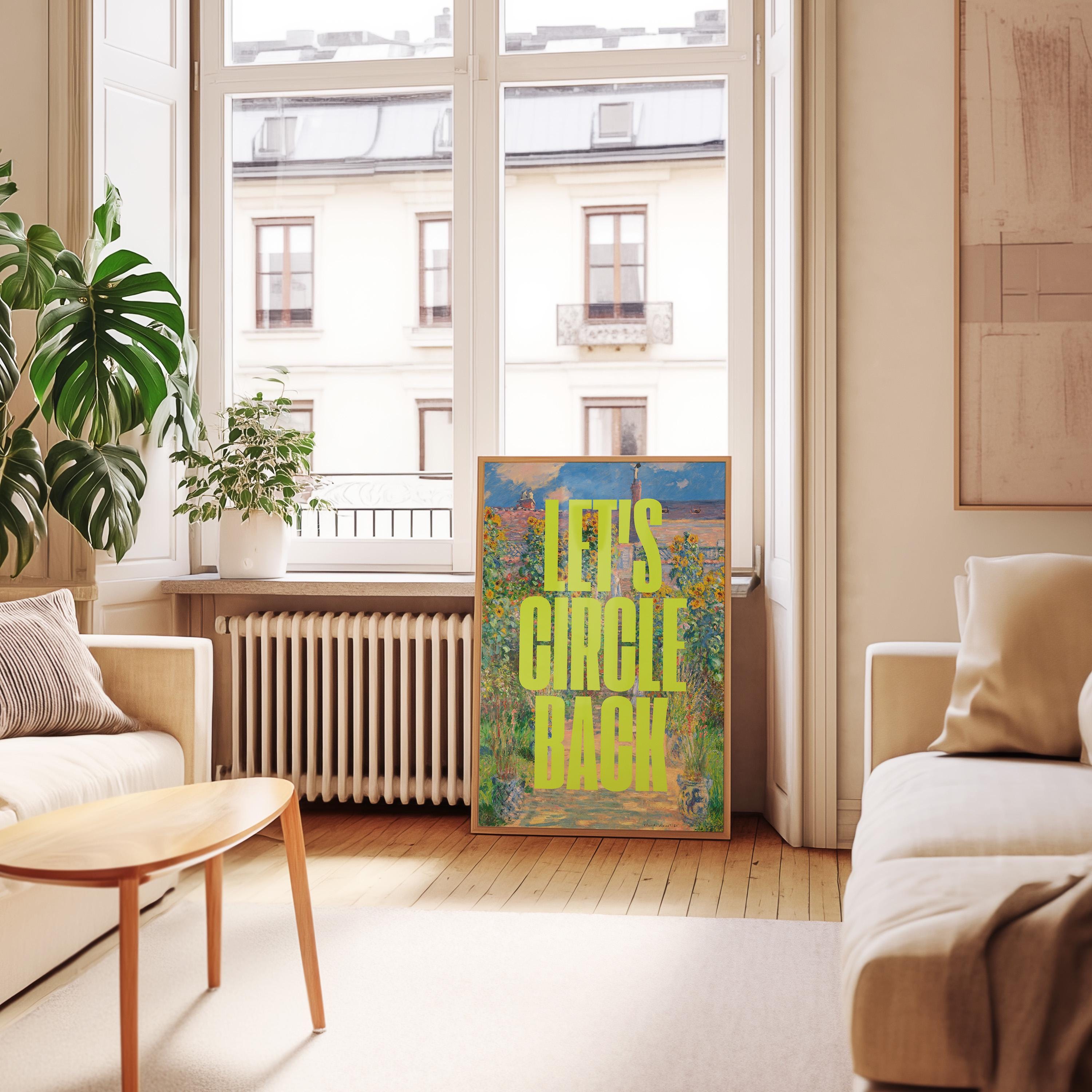 Altered Painting-Circle back-Monet Art-Funny Classic Art-Pop Art-Dorm Room Art-Downloadable Print-Trendy Art Print-Girly Art-office Art