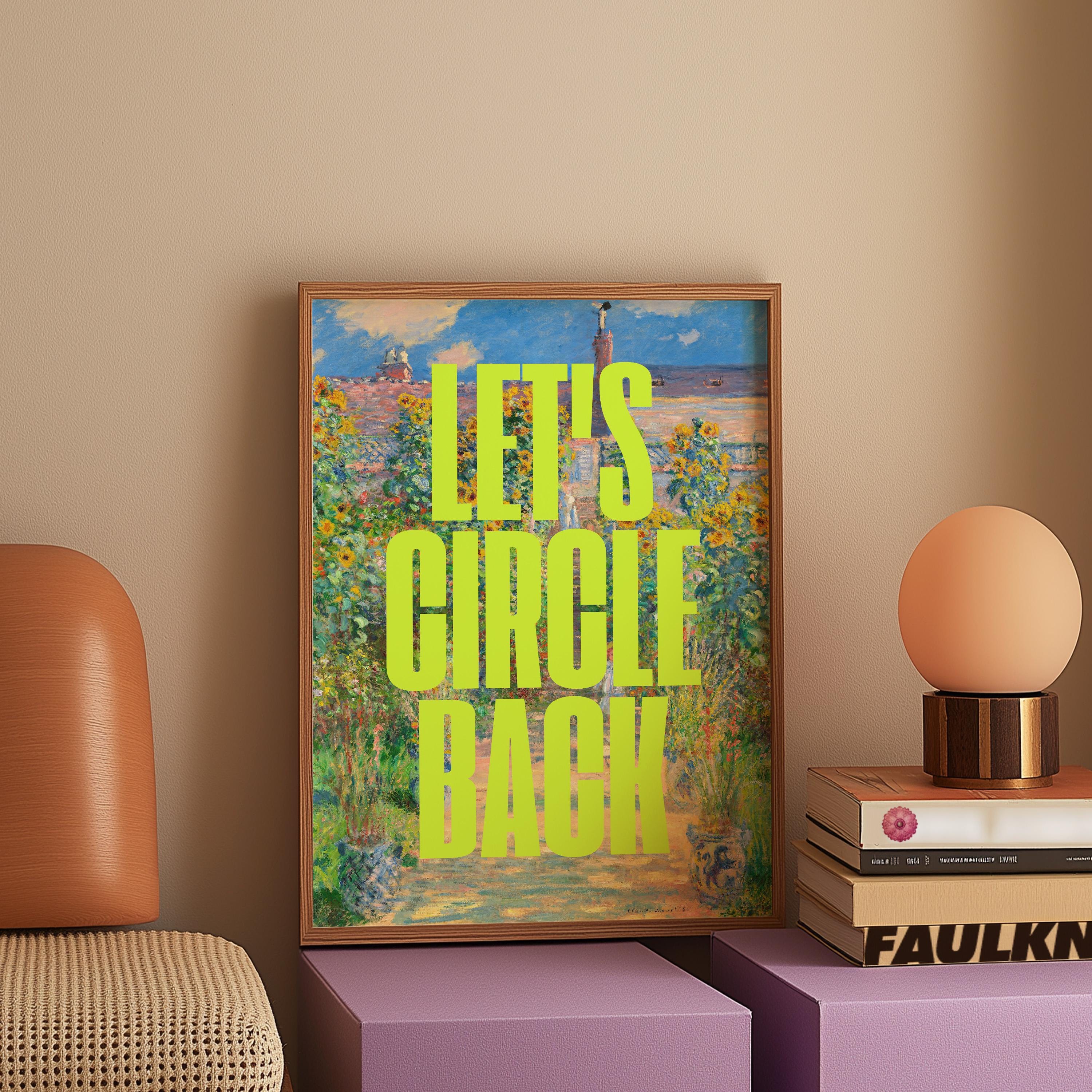 Altered Painting-Circle back-Monet Art-Funny Classic Art-Pop Art-Dorm Room Art-Downloadable Print-Trendy Art Print-Girly Art-office Art