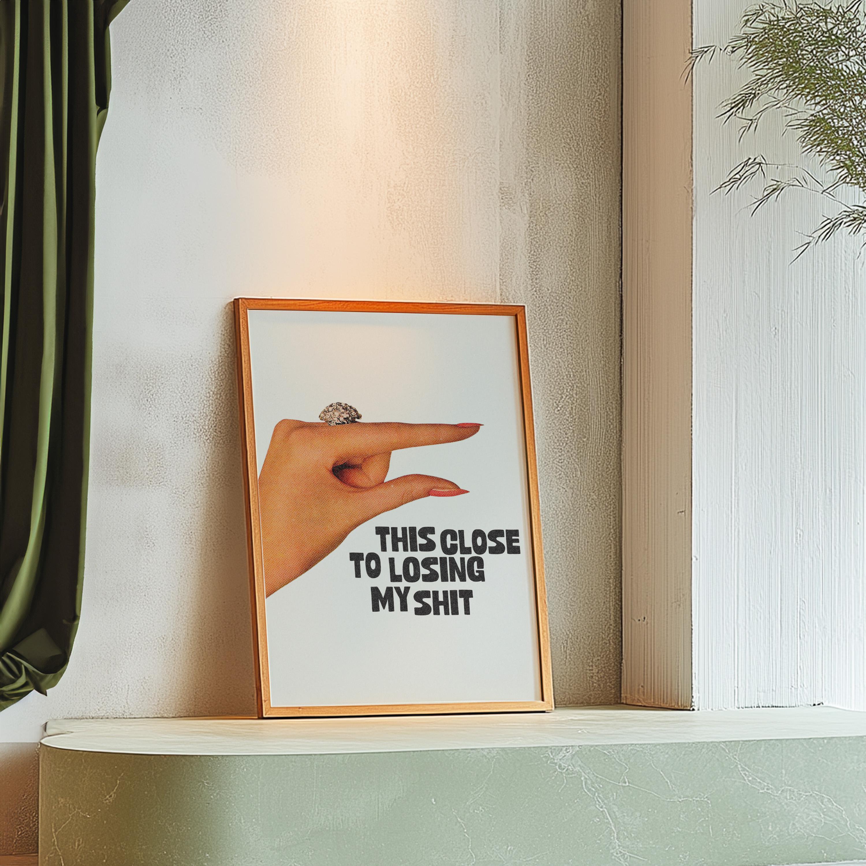 Losing My Shit Art-Digital Download-Vintage Art-Retro Print-Funny Girly Print-Trendy Art-Retro Trendy Art Print-Girly Art-Bar Cart Art