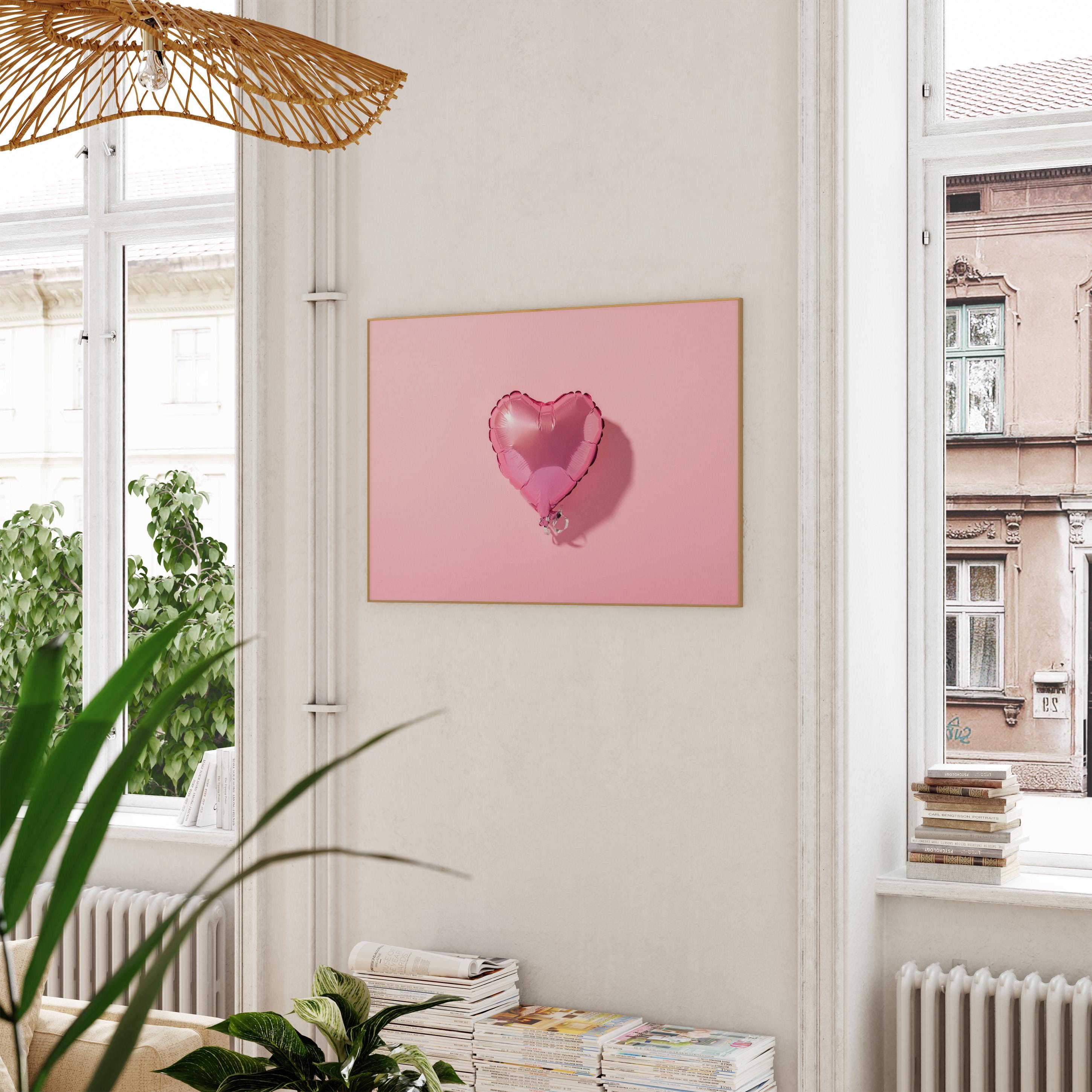 Heart Balloon Art-Digital Print-Retro Wall Art-Trendy Girly Print Art-Fun Pink Art-Downloadable Art-Pink Art Print-Preppy Poster-2000s Art
