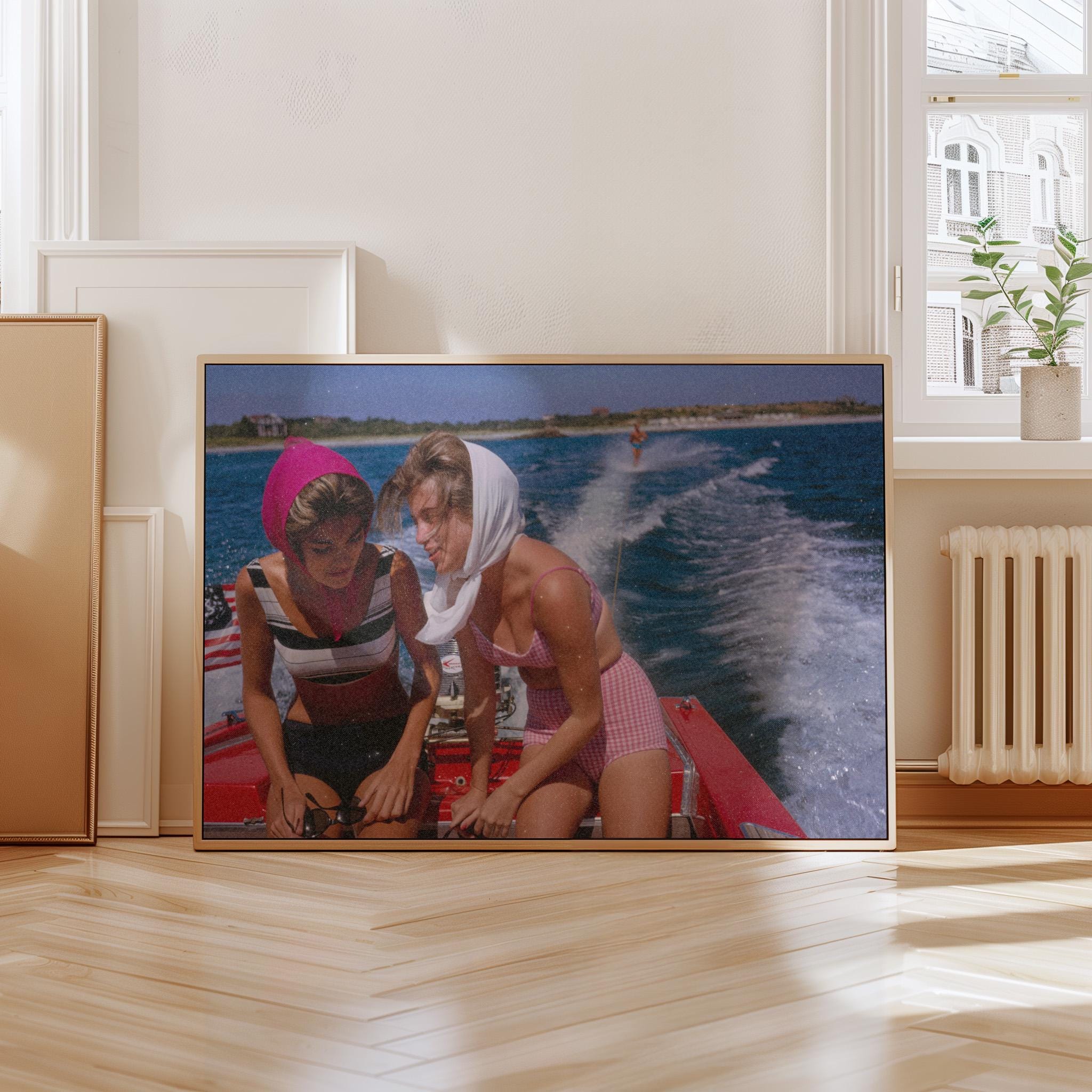 Nantucket Wall Art,Retro Photograph,Boat Life Art,Bar Cart Decor,Cape Cod Print, Vintage Photograph Art, Slim Aarons Style, 1905s Art Photo