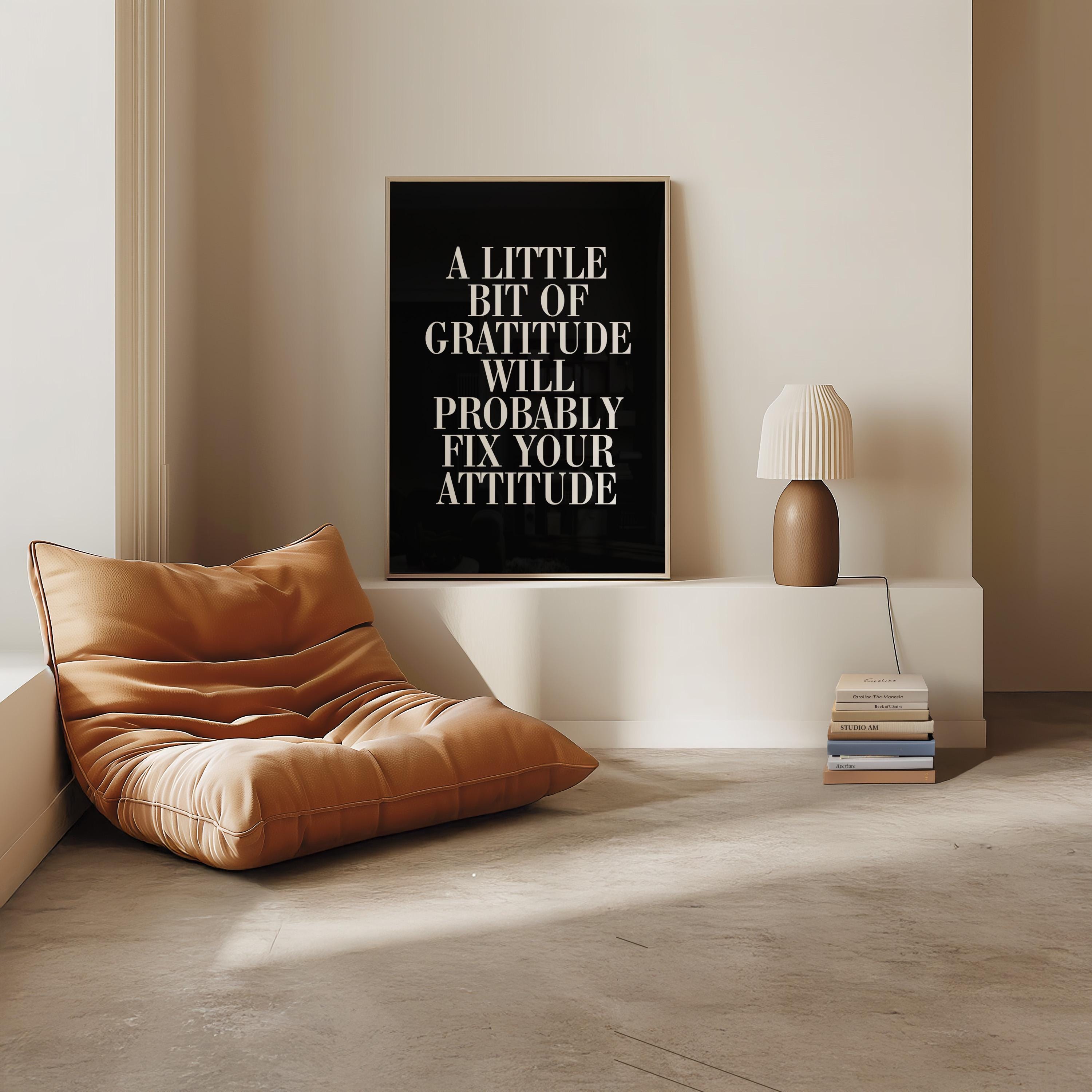 Quote Wall Posters, Gratitude Wall Art, Empowerment Art, Retro Decor, Quote Art, Large Black Wall Art, Kids Room Poster, Gratitude Prints