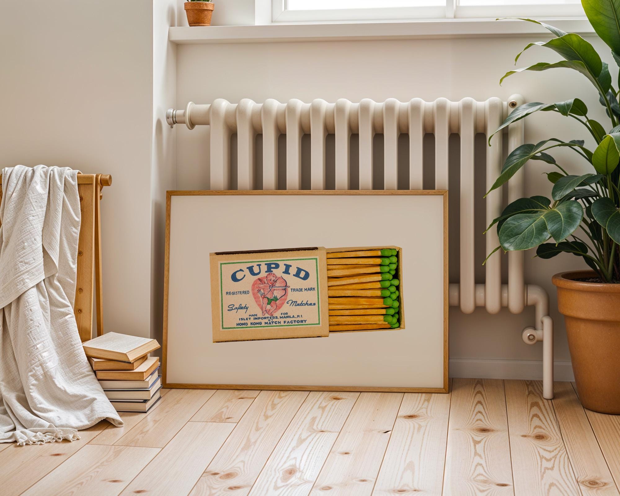 Digital Download, Cupid Matches, Art Print, Cupid Poster, Vintage Matchbook Print, Cupid Wall Art, GS Print Shoppe, Trendy Matchbox art