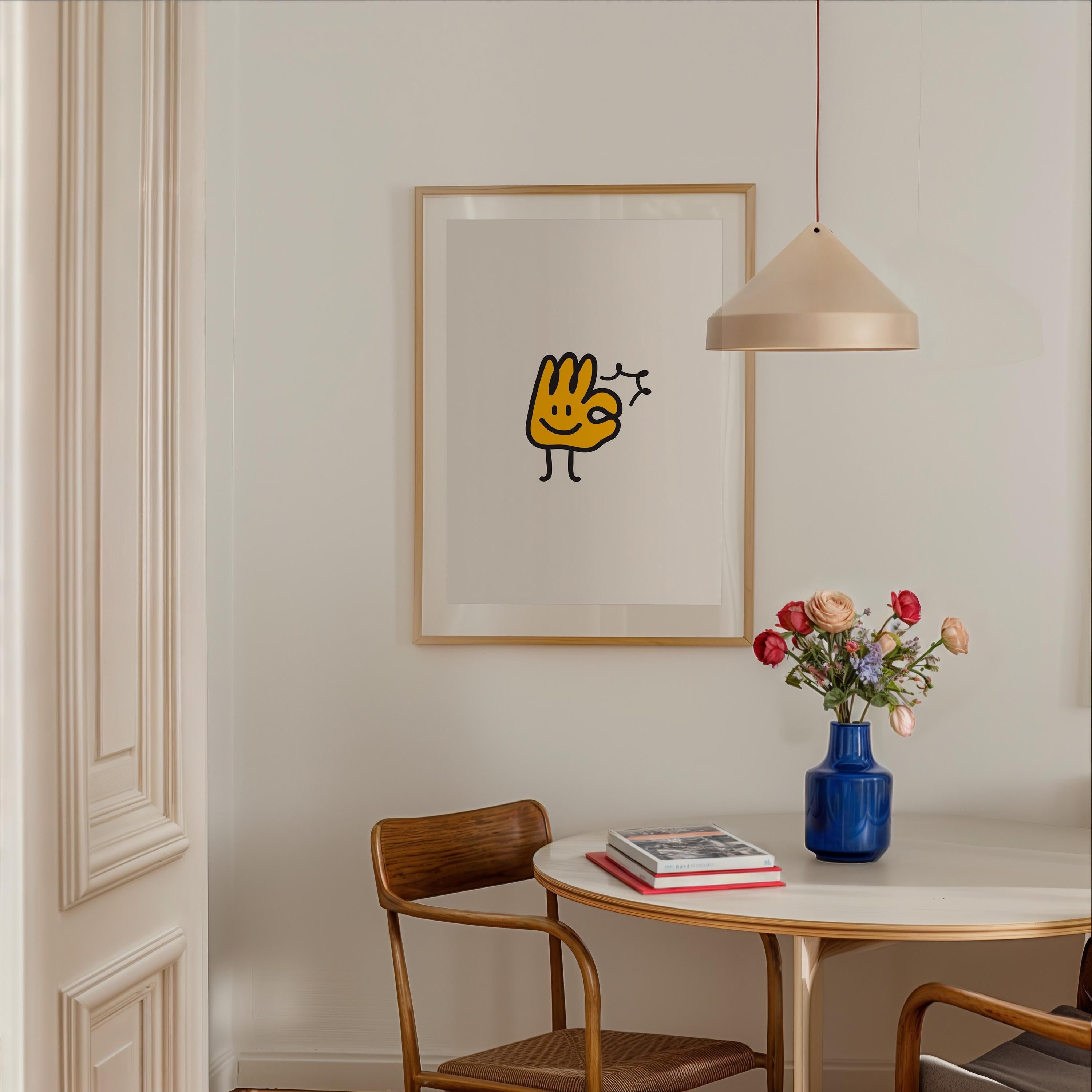 A-Ok, A-Okay, A Okay, Trendy Art Prints, Kids Room Decor, Digital download, Cute Yellow Art Print, Preppy Wall Art, Kid Prints, Minimal Art