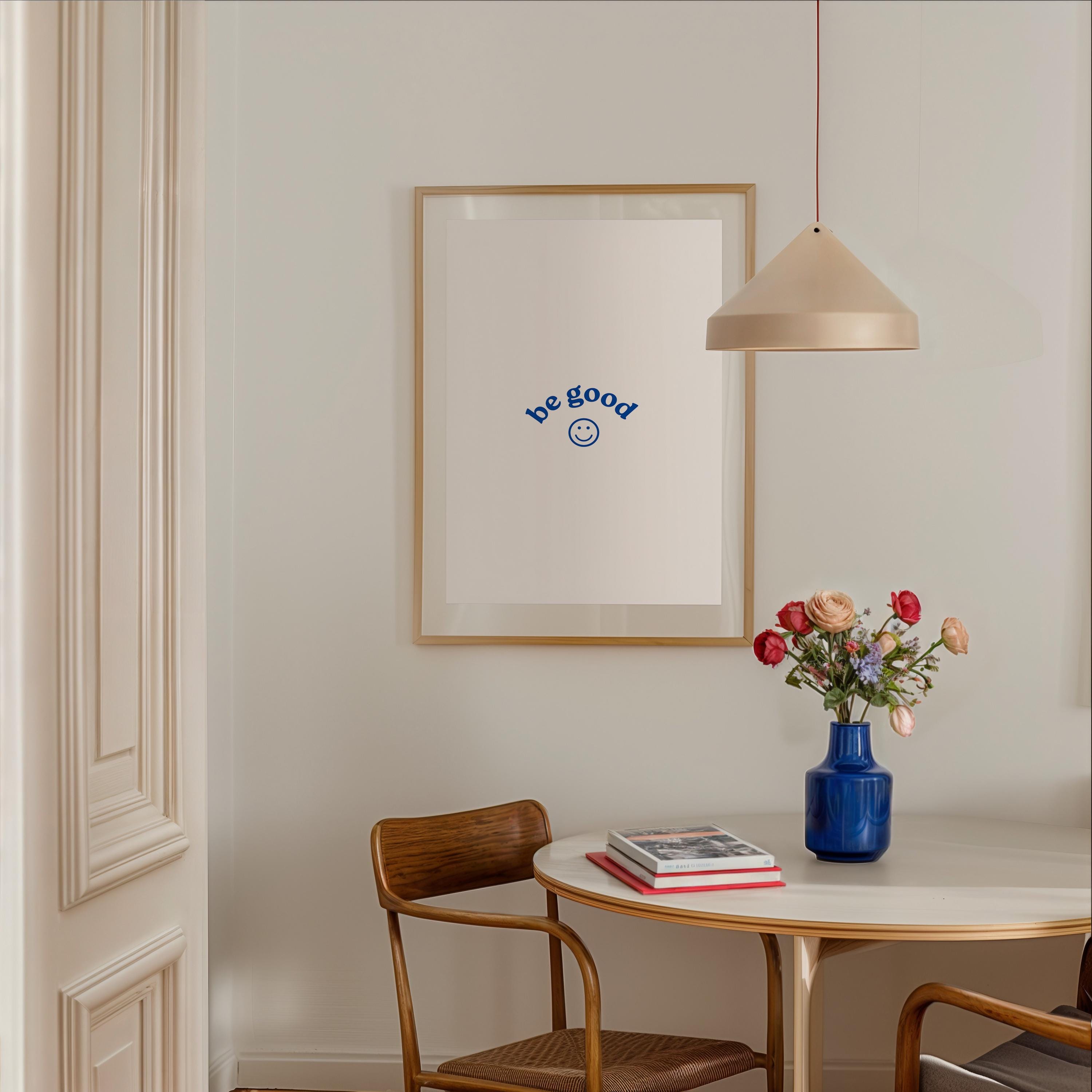 Be Good Art Print, Smiley Poster Wall Art, Smiley Face Wall art, Digital print, Preppy wall art, Preppy Poster, Y2K Aesthetic, Kids Room Art
