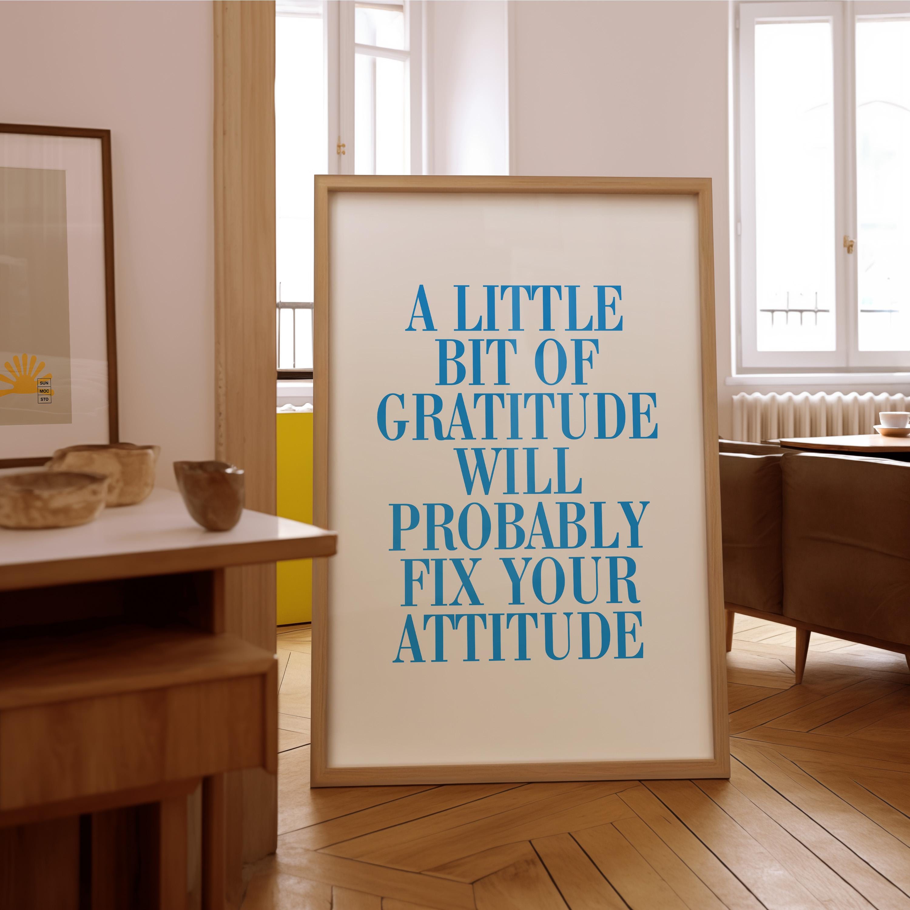 Quote Wall Posters, Gratitude Wall Art, Empowerment Art, Retro Decor, Quote Art, Large Blue Wall Art, Kids Room Poster, Gratitude Prints