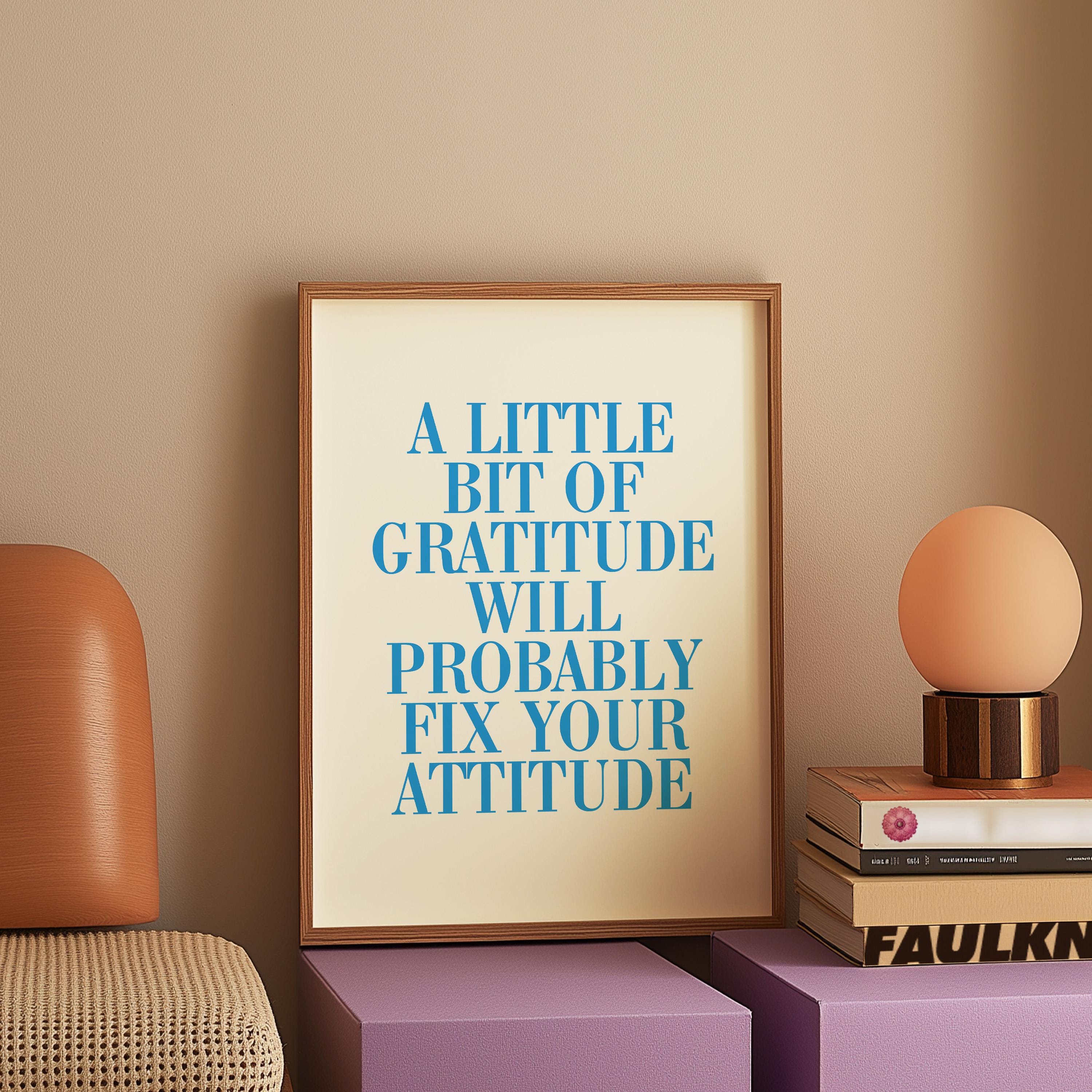 Quote Wall Posters, Gratitude Wall Art, Empowerment Art, Retro Decor, Quote Art, Large Blue Wall Art, Kids Room Poster, Gratitude Prints