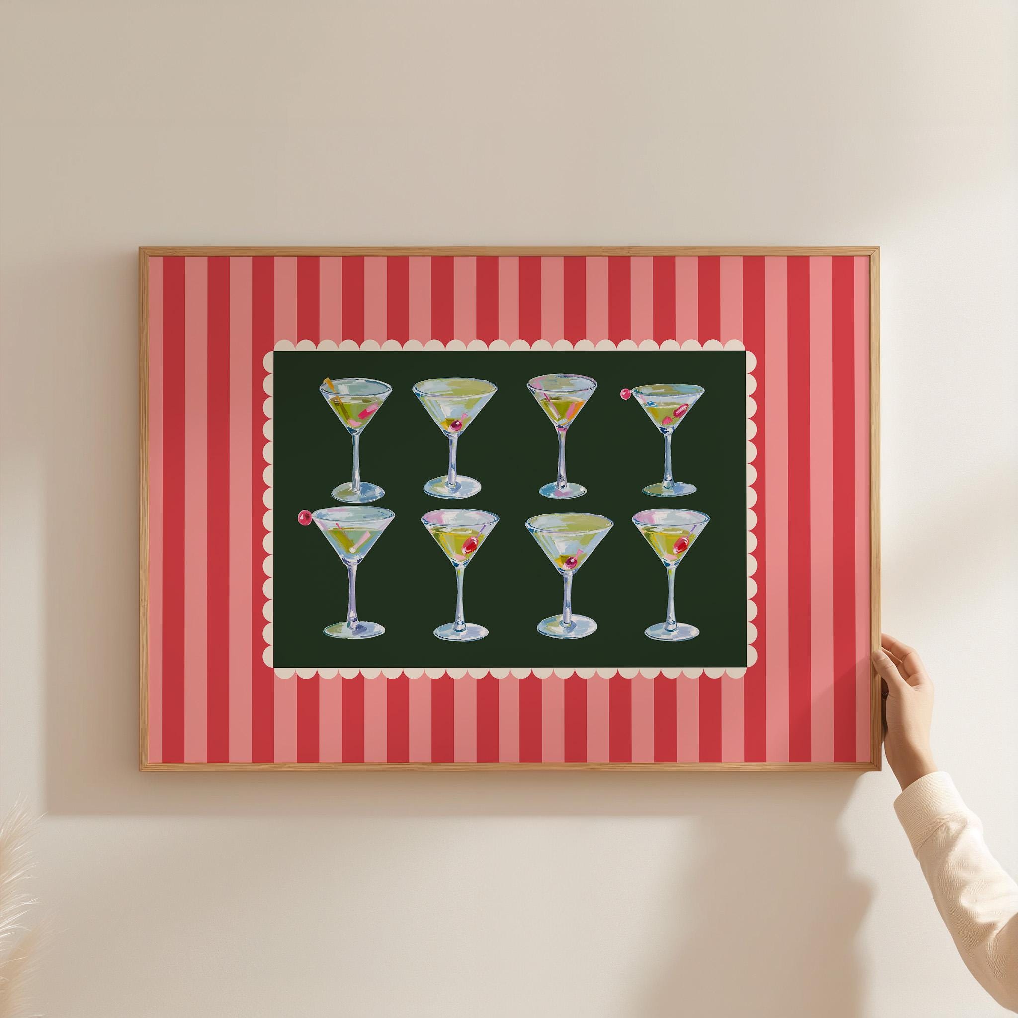 Martini Cocktail print,Digital Print, Pink art, Wall Art Bar, Retro cocktail wall, Martini Poster, Download Print, gs print shoppe, martinis