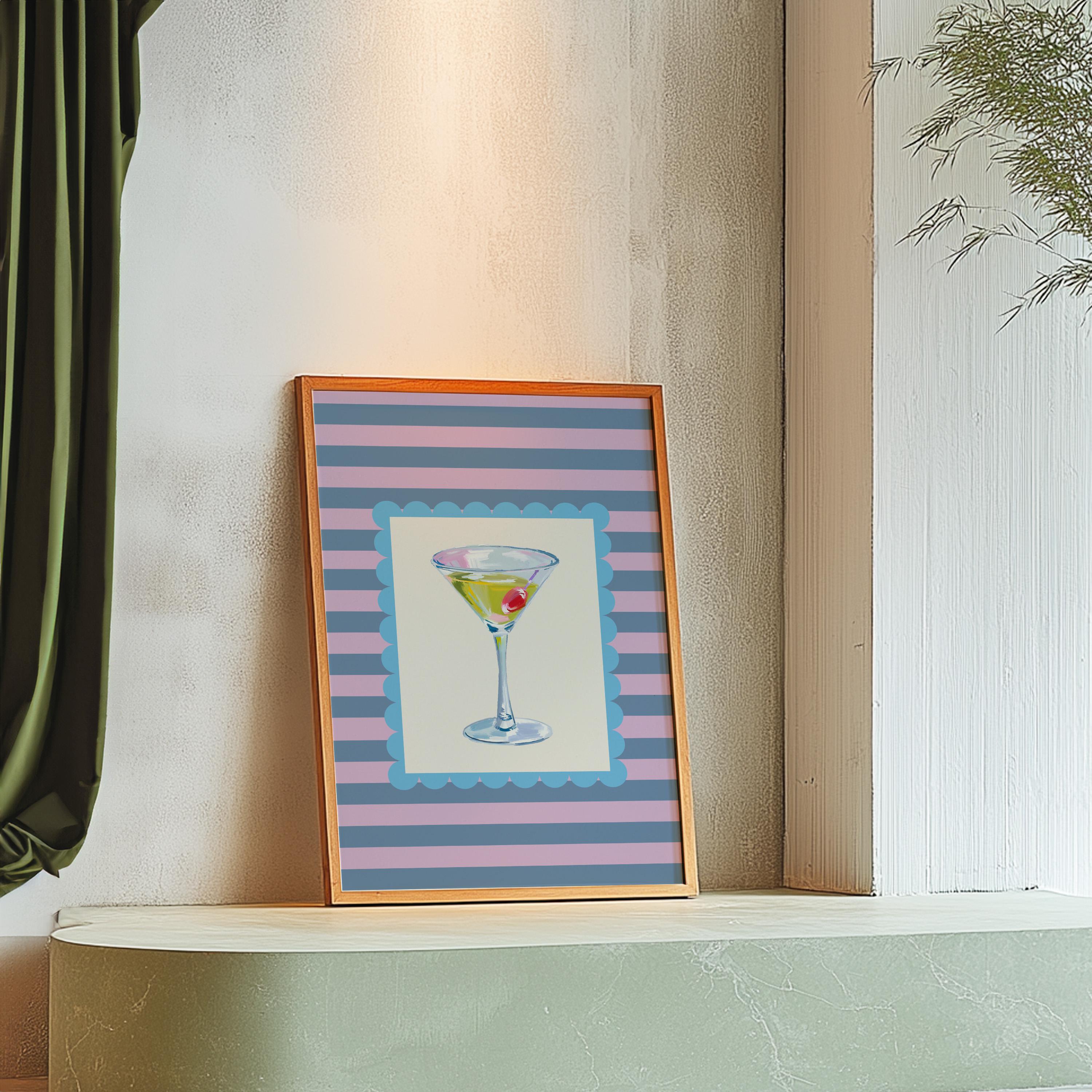 Pink wall art, Martini Glasses Art, Wall Art Bar, Retro cocktail wall, Martini Poster, Download Print, gs print shoppe, martini pink print