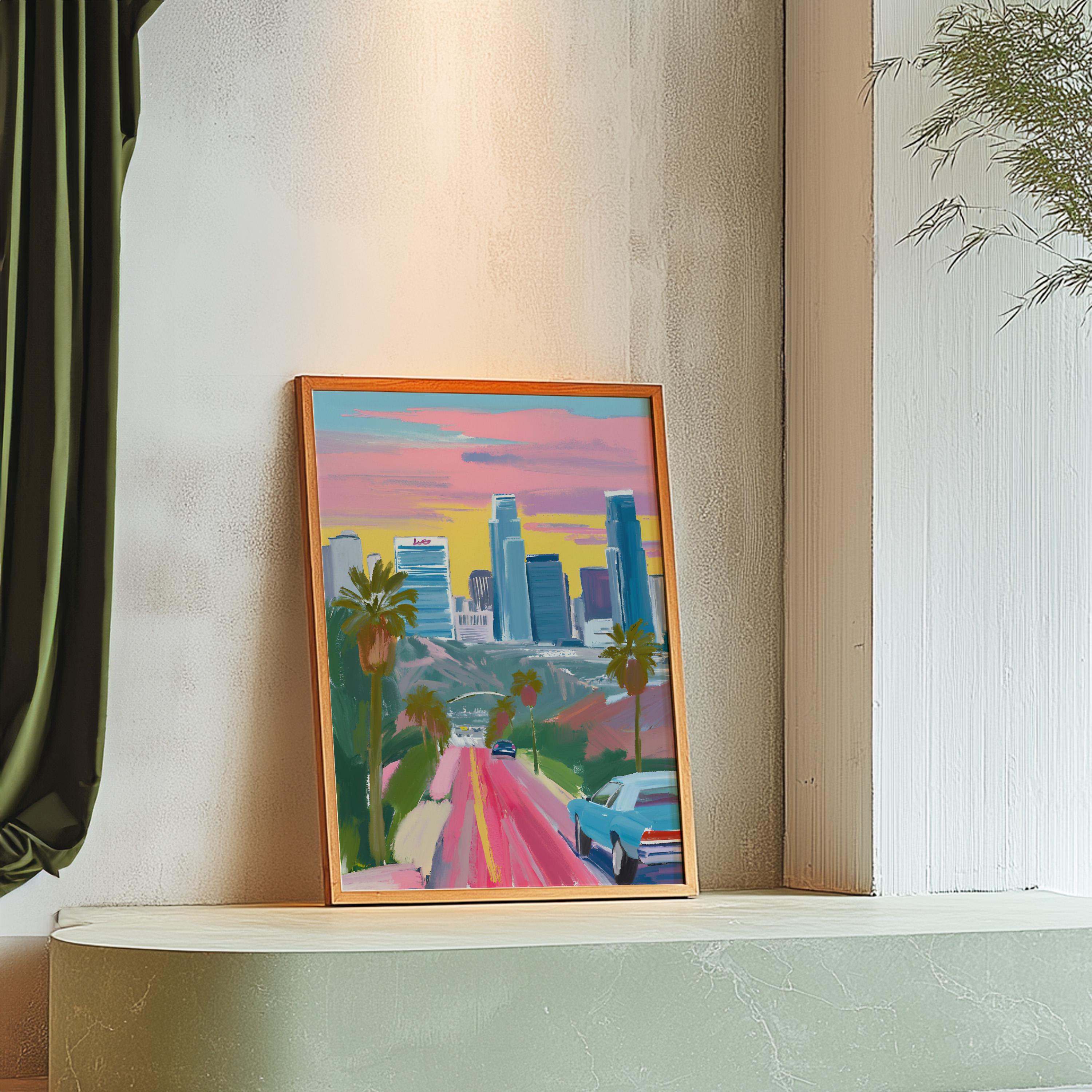 Los Angeles Art Print, LA Art, LA Trendy Art, Los Angeles Poster, Colorful Posters, Digital Download, GS print Shoppe, Los Angeles Painting