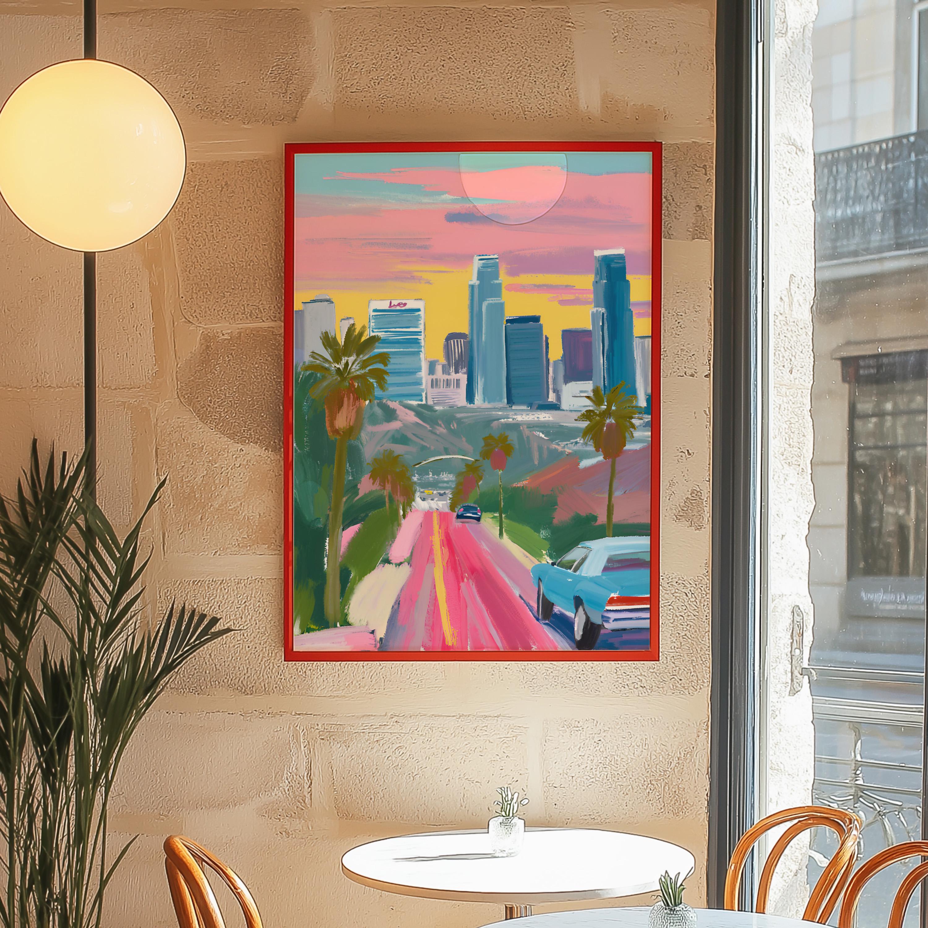 Los Angeles Art Print, LA Art, LA Trendy Art, Los Angeles Poster, Colorful Posters, Digital Download, GS print Shoppe, Los Angeles Painting