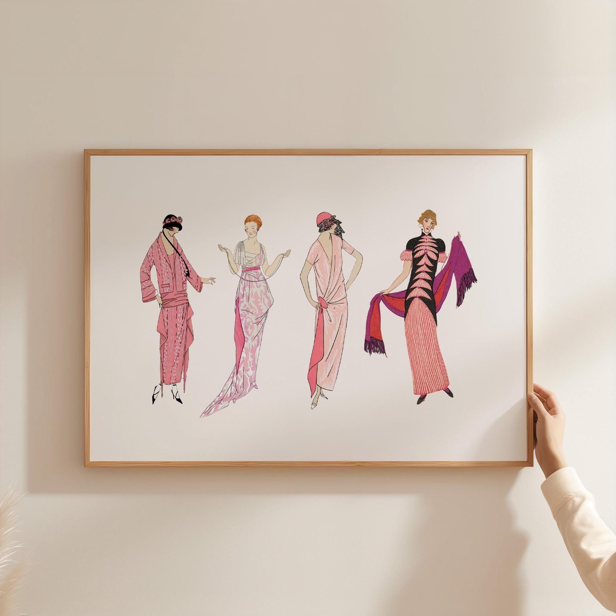 Fashion Art Print, Dorm Decor, Housewarming Gift, Gallery Wall Art, Girls Room Decor, Fashion Illustration, Vintage Fashion, GS Print Shoppe