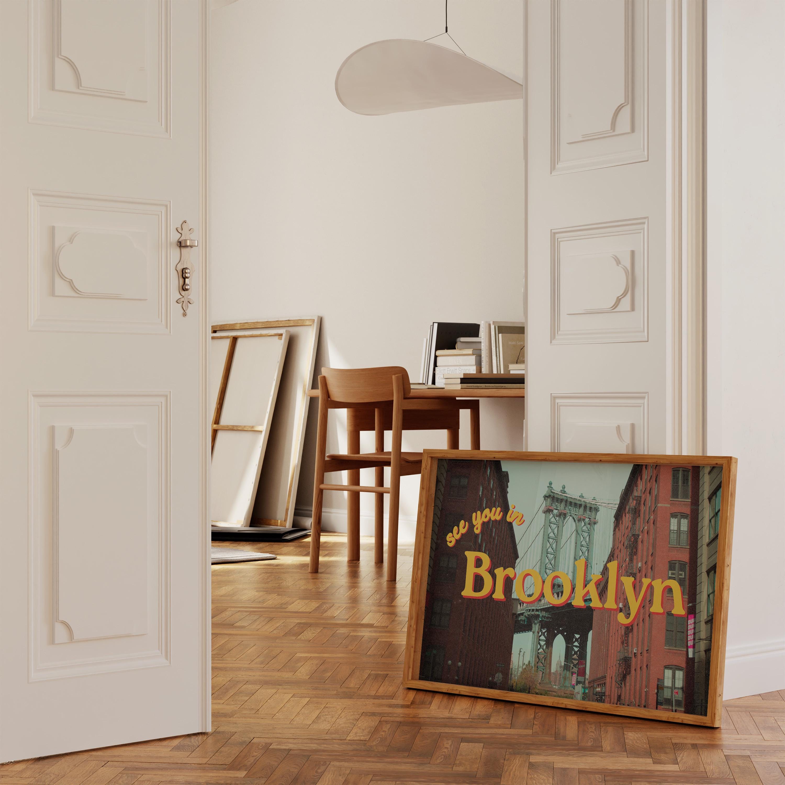 Brooklyn Posters, See you in Brooklyn, Retro Photo Art, Preppy Art, Trendy Art Print, New York Art, GS Print Shoppe, Brooklyn Art Print