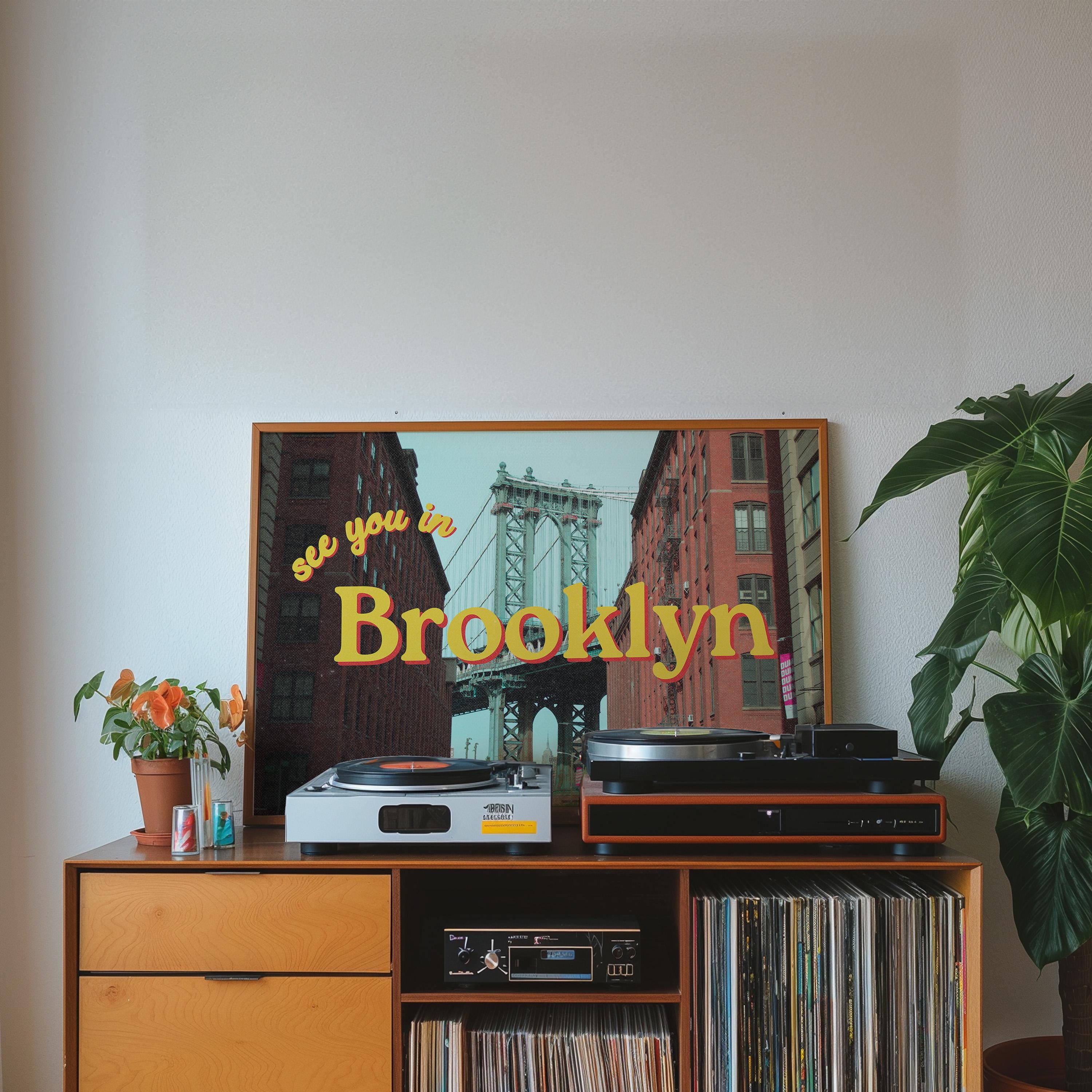 Brooklyn Posters, See you in Brooklyn, Retro Photo Art, Preppy Art, Trendy Art Print, New York Art, GS Print Shoppe, Brooklyn Art Print