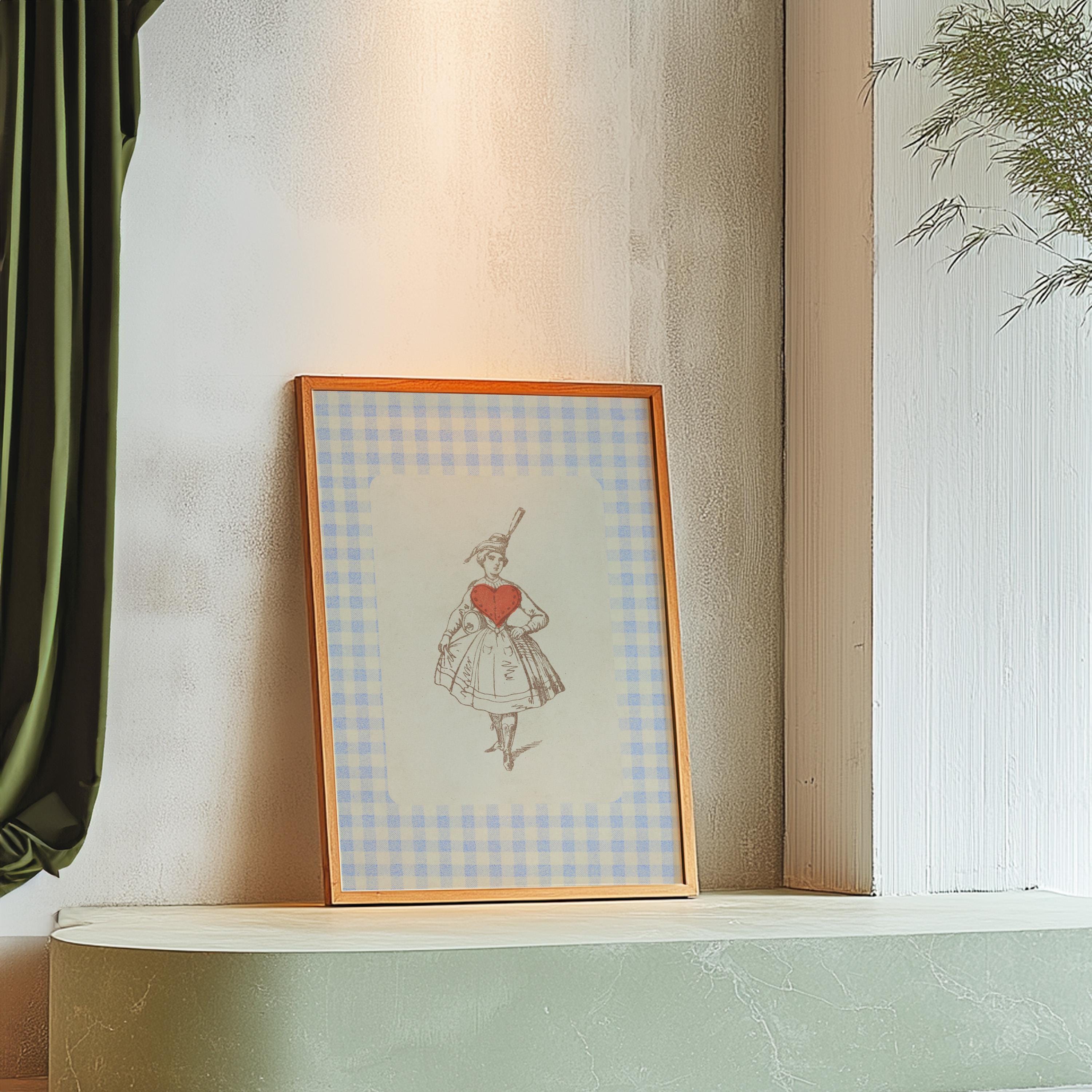 Vintage Style, Queen Art Print, Playing Card Poster, Wall Decor, Digital Download, Retro Decor, Printable Art, AQueen Art, Girls Room Decor