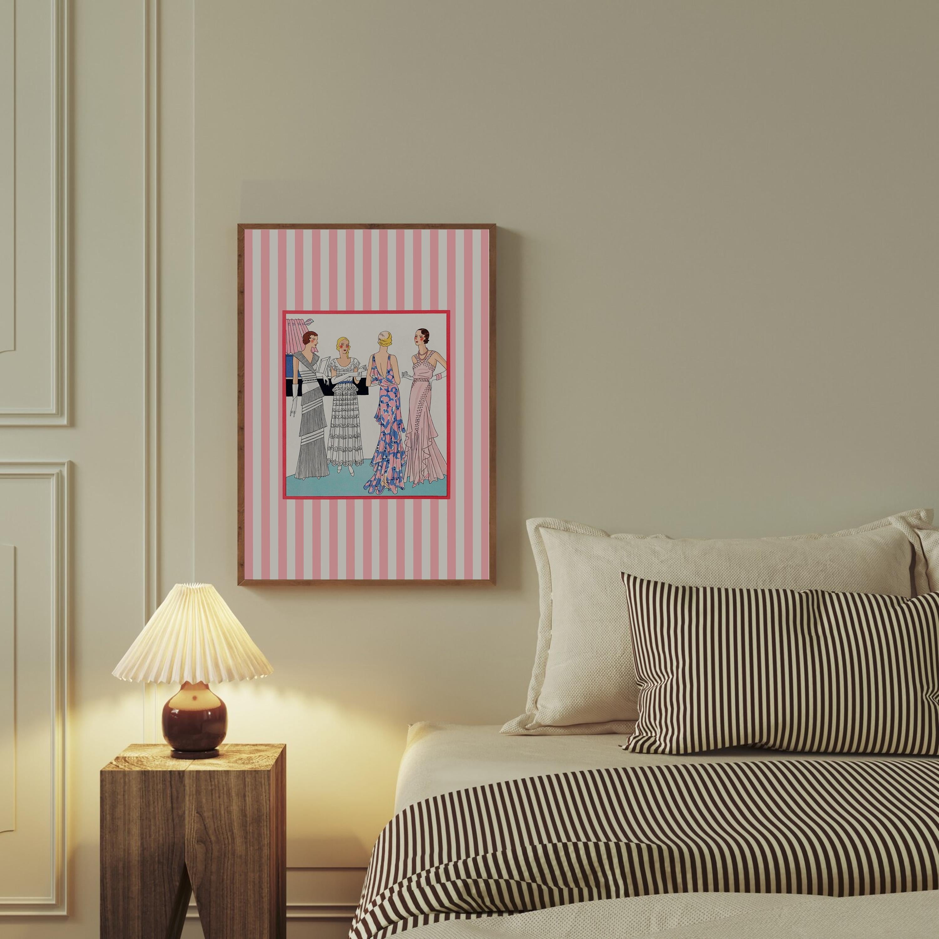 Pink Art Prints, Set of 3, Trendy Art Print, French Wall Art, Gallery Wall, Vintage Prints, Fashion Art, Retro Digital Art, GS Print Shoppe