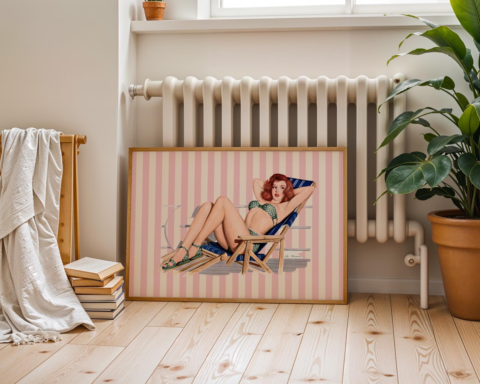 Trendy Art Prints, Girly Wall Art, Femme Fatale, Retro Wall Art, Digital Print, bathroom decor, girl apartment, Vintage Art Prints