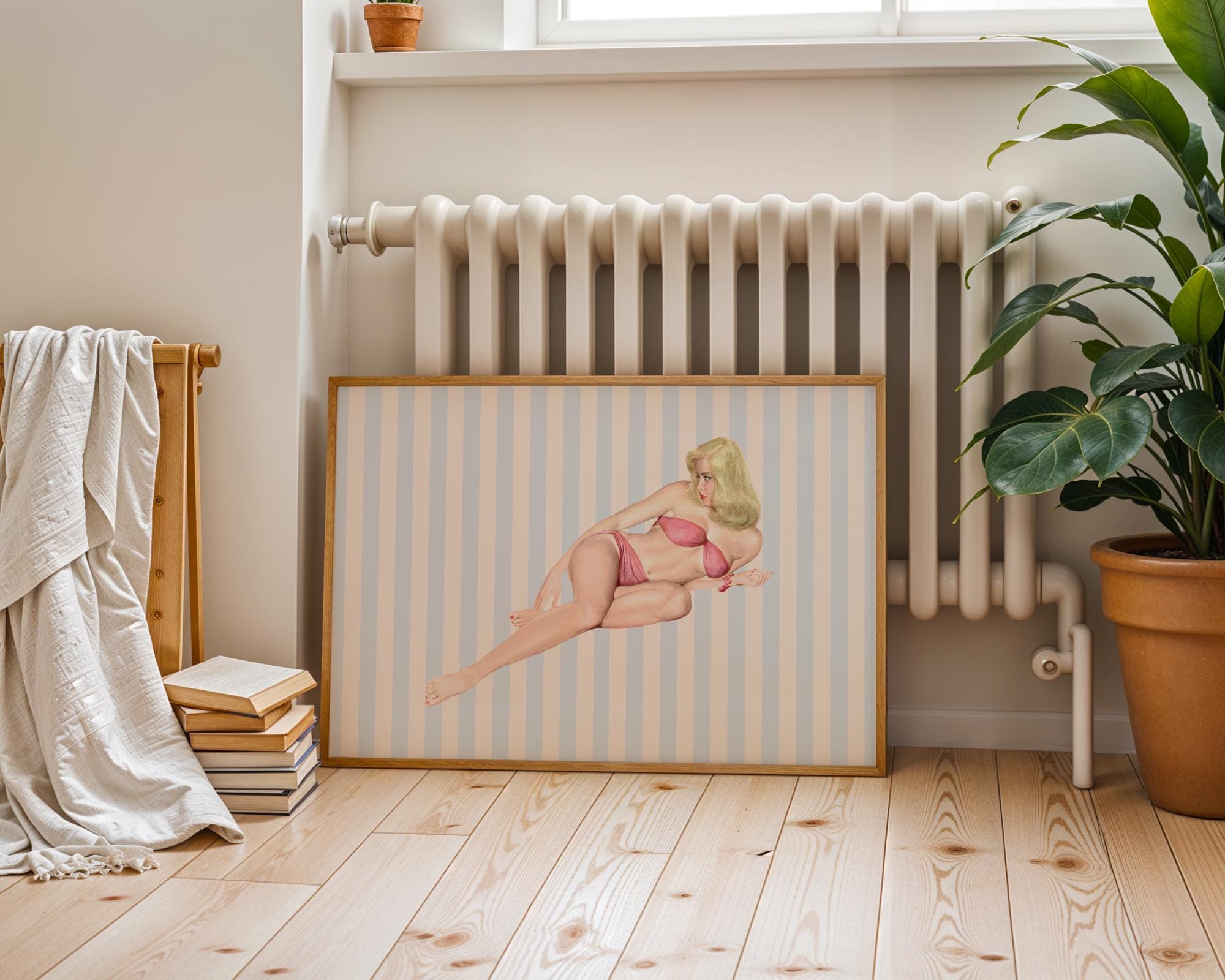 Pin Up Art Print, Trendy Art Prints, Girly Wall Art, Femme Fatale, Retro Wall Art, Digital Print, Pin Up Posters, GS Print Shoppe, Fun Art