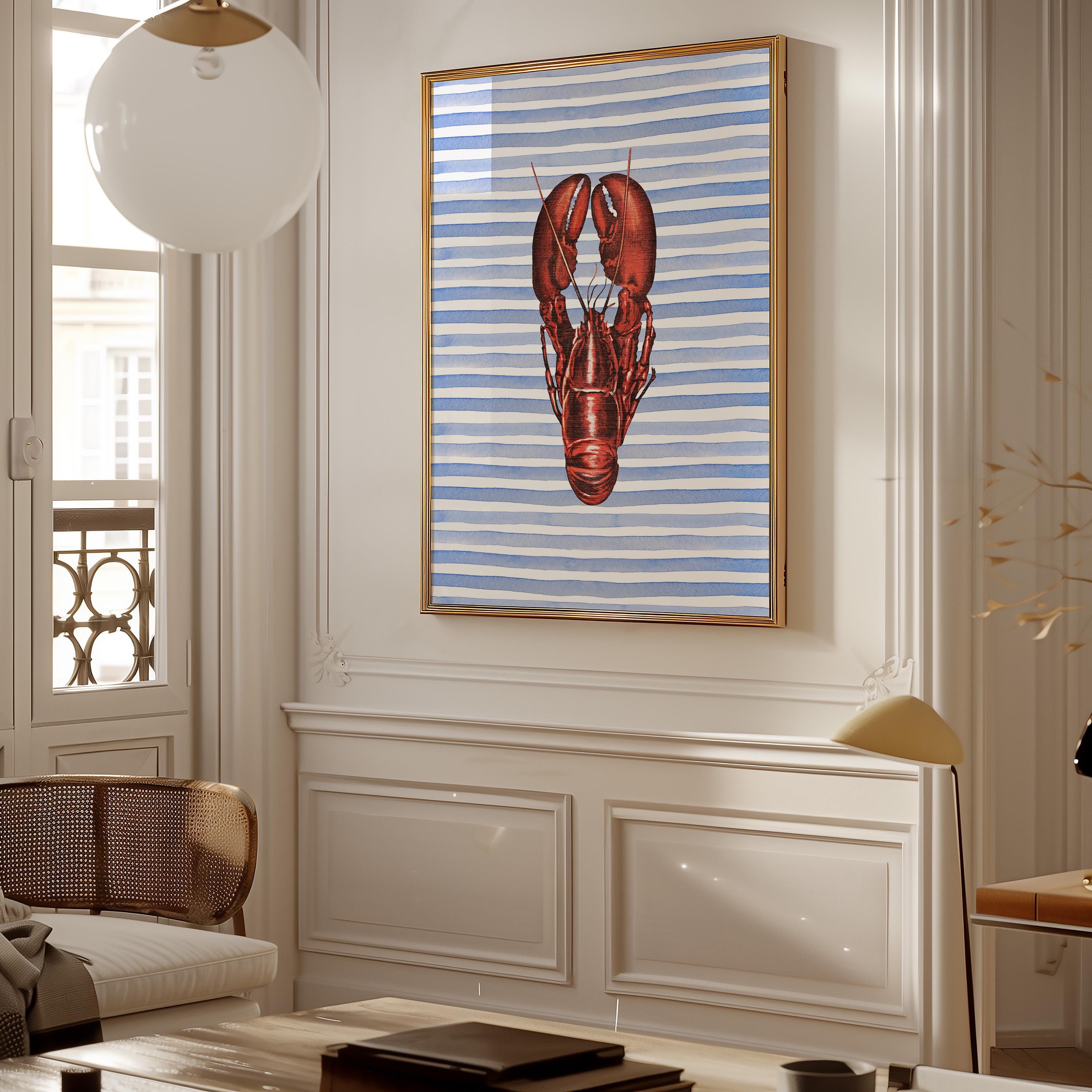 Lobster Print, Coastal Decor, Coastal Wall Art, Kitchen Art, Vintage Food Print, Coastal Art, Food Art, Seaside, Trendy Wall Art, Home Decor