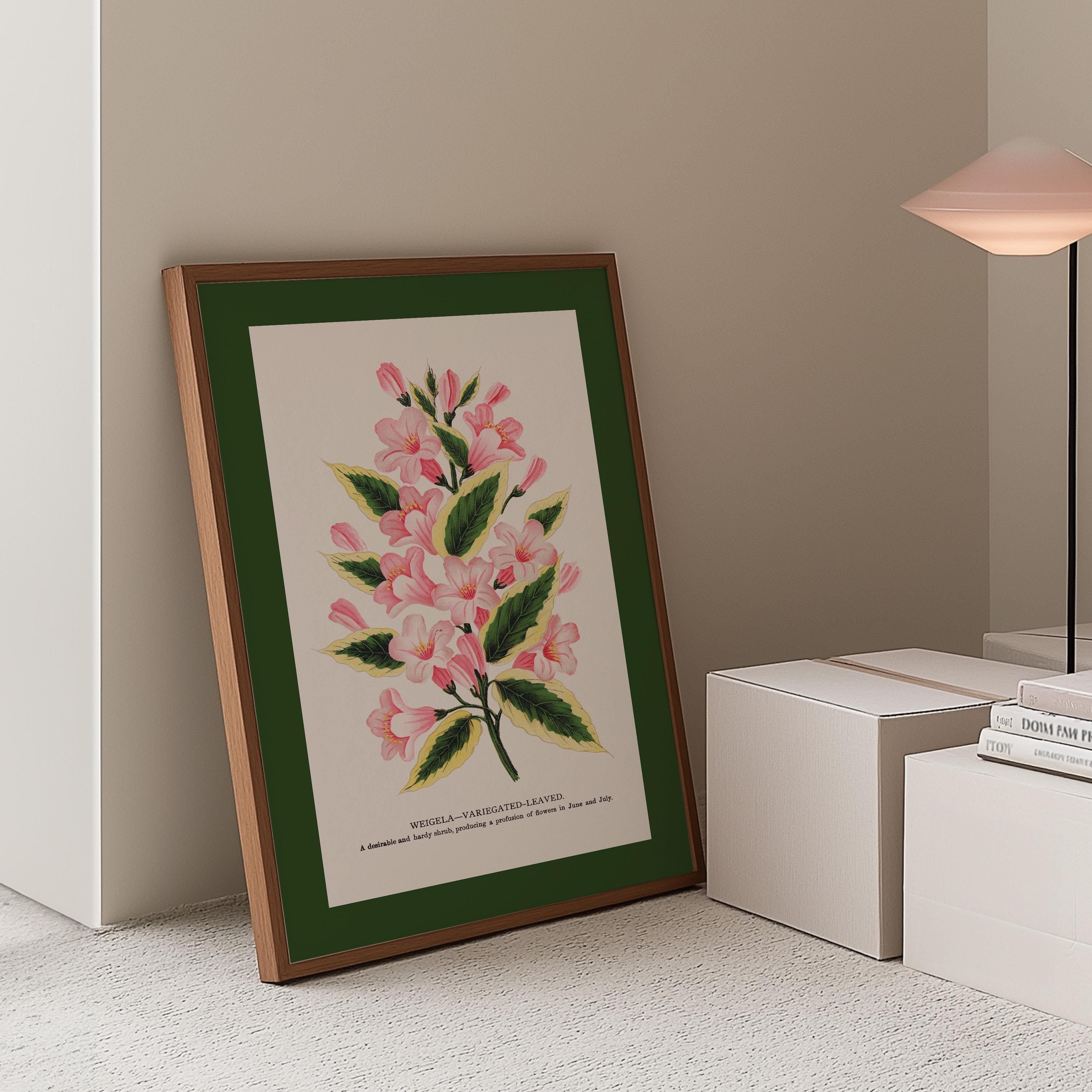 Floral Art, Vintage Floral Decor, Colorful Art Print, Pink and Green Art, GS Print Shoppe, Pink Flower Art Print, Retro Vintage Art