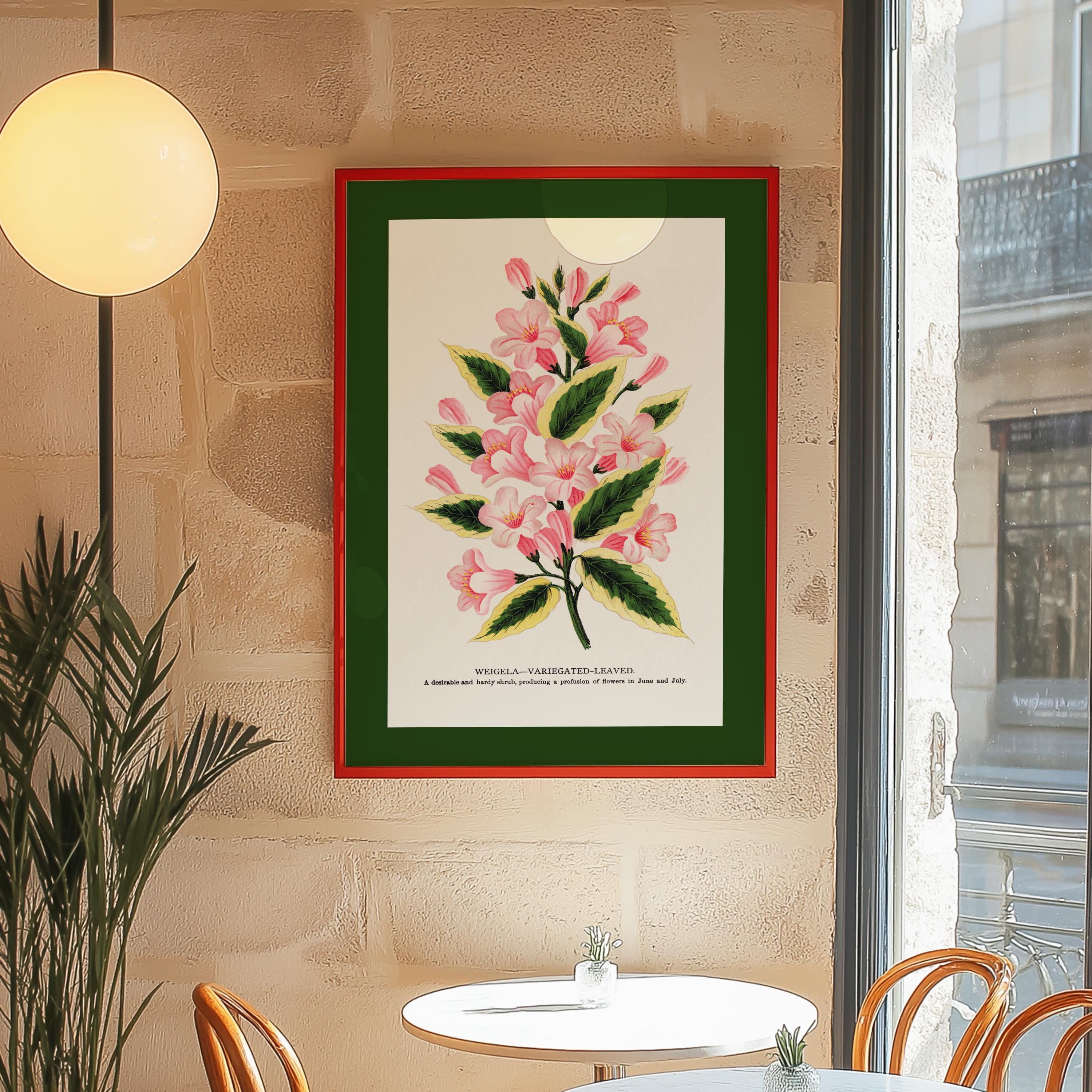 Floral Art, Vintage Floral Decor, Colorful Art Print, Pink and Green Art, GS Print Shoppe, Pink Flower Art Print, Retro Vintage Art