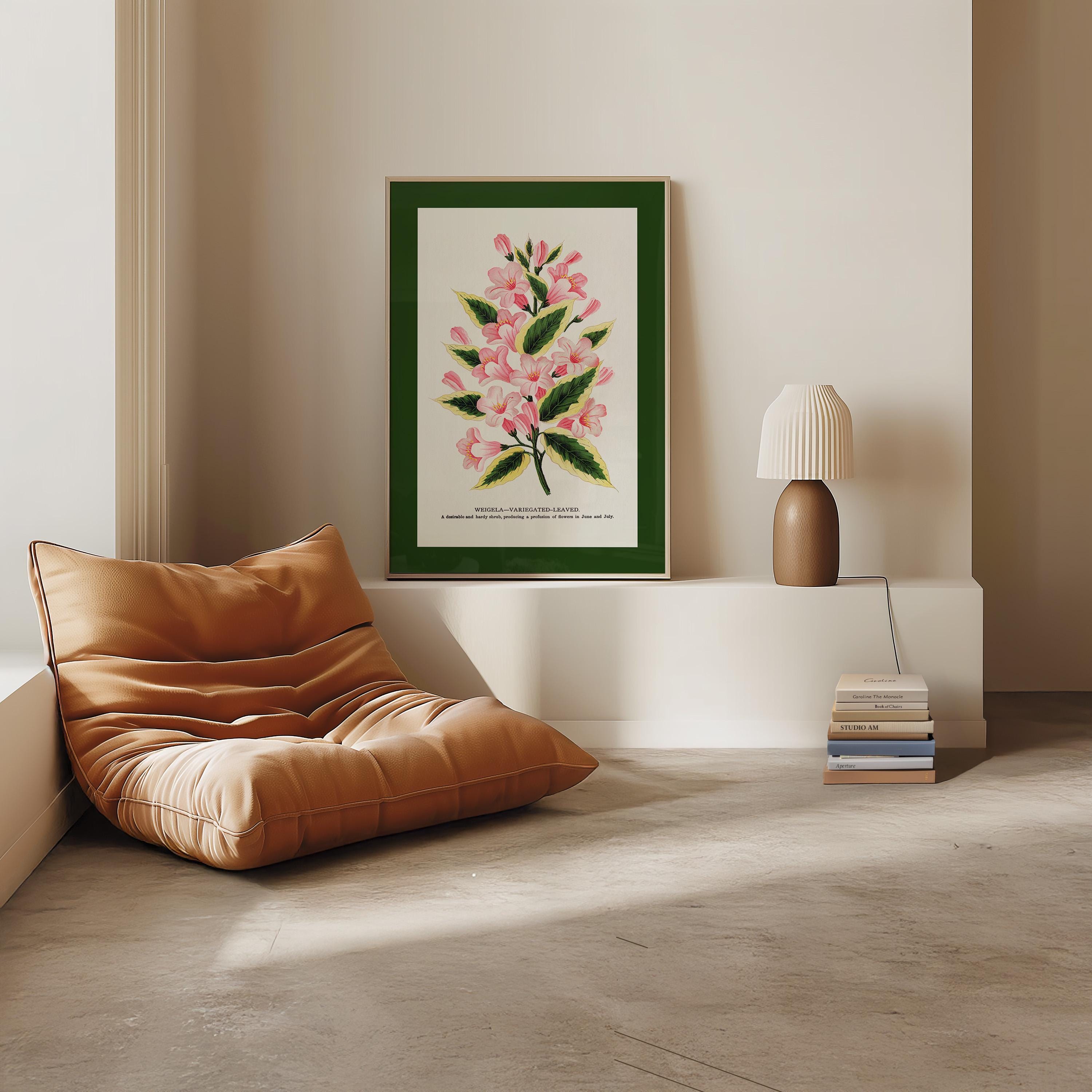 Floral Art, Vintage Floral Decor, Colorful Art Print, Pink and Green Art, GS Print Shoppe, Pink Flower Art Print, Retro Vintage Art