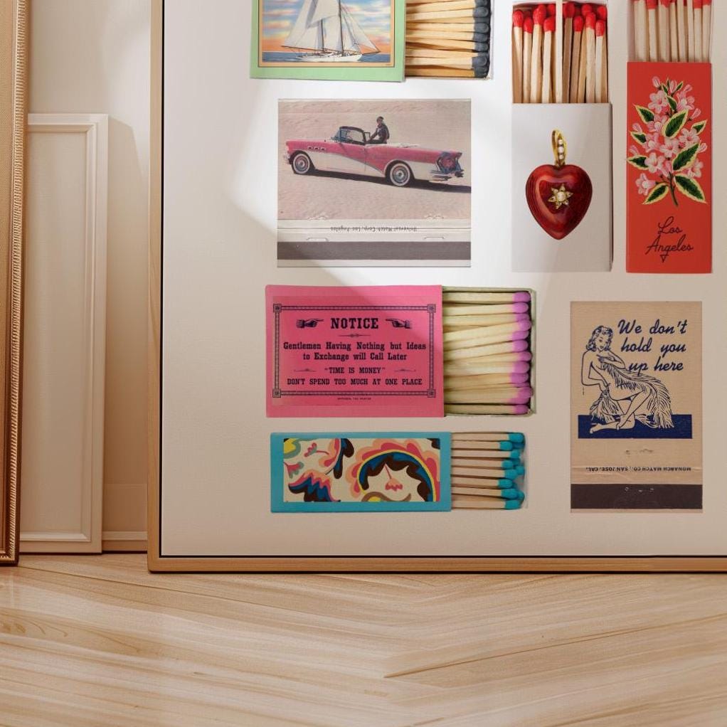 Digital Download, Retro Matchbook Print, Matchbook Collage, Matchbox Art Print, Vintage Art, Matchbook Art, Bar Cart Art, GS Print Shoppe