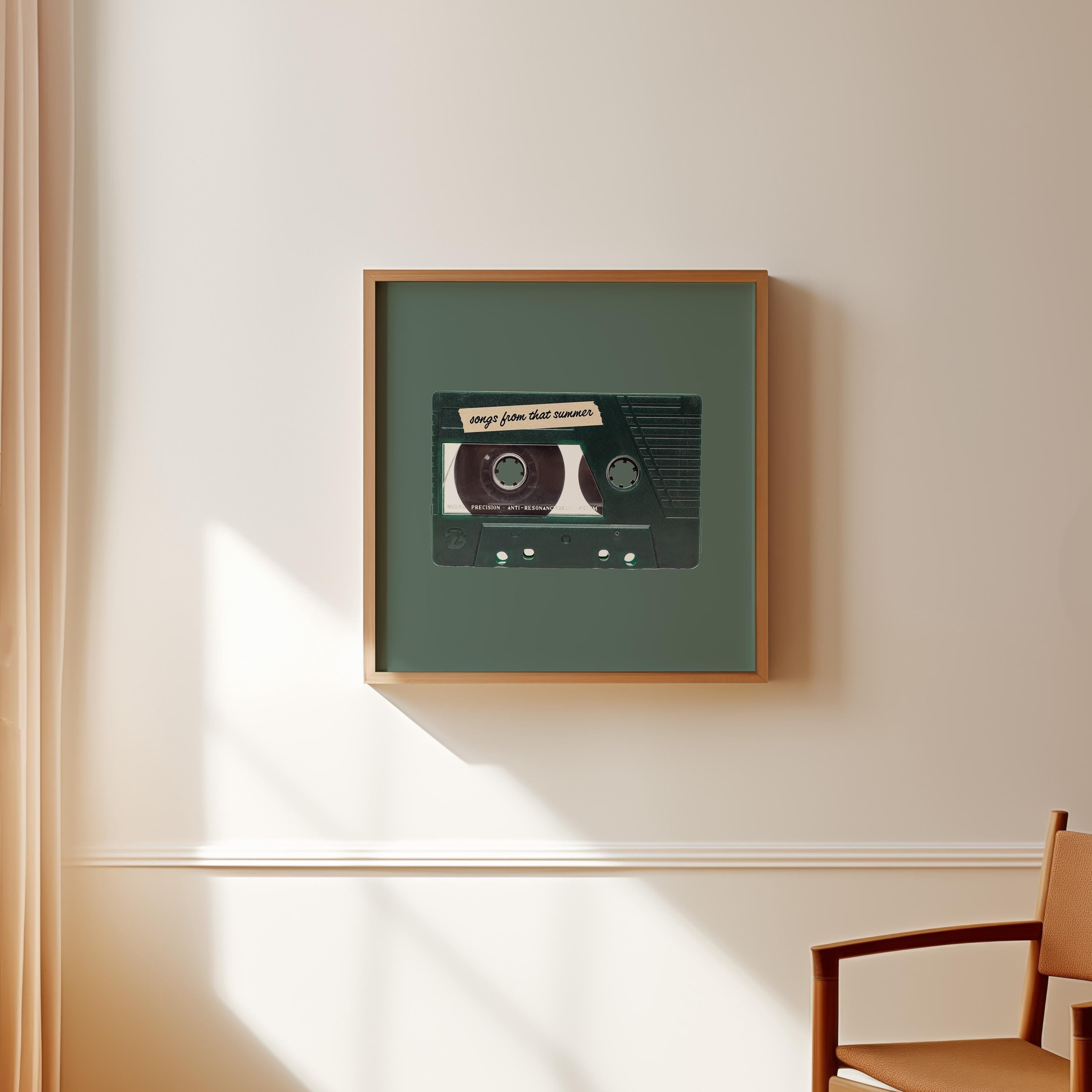 Cassette Art Print, Music Art Decor, Retro Art Print, gs print shoppe, Square Prints, Digital Download, Vintage Music Art, Friendship Art