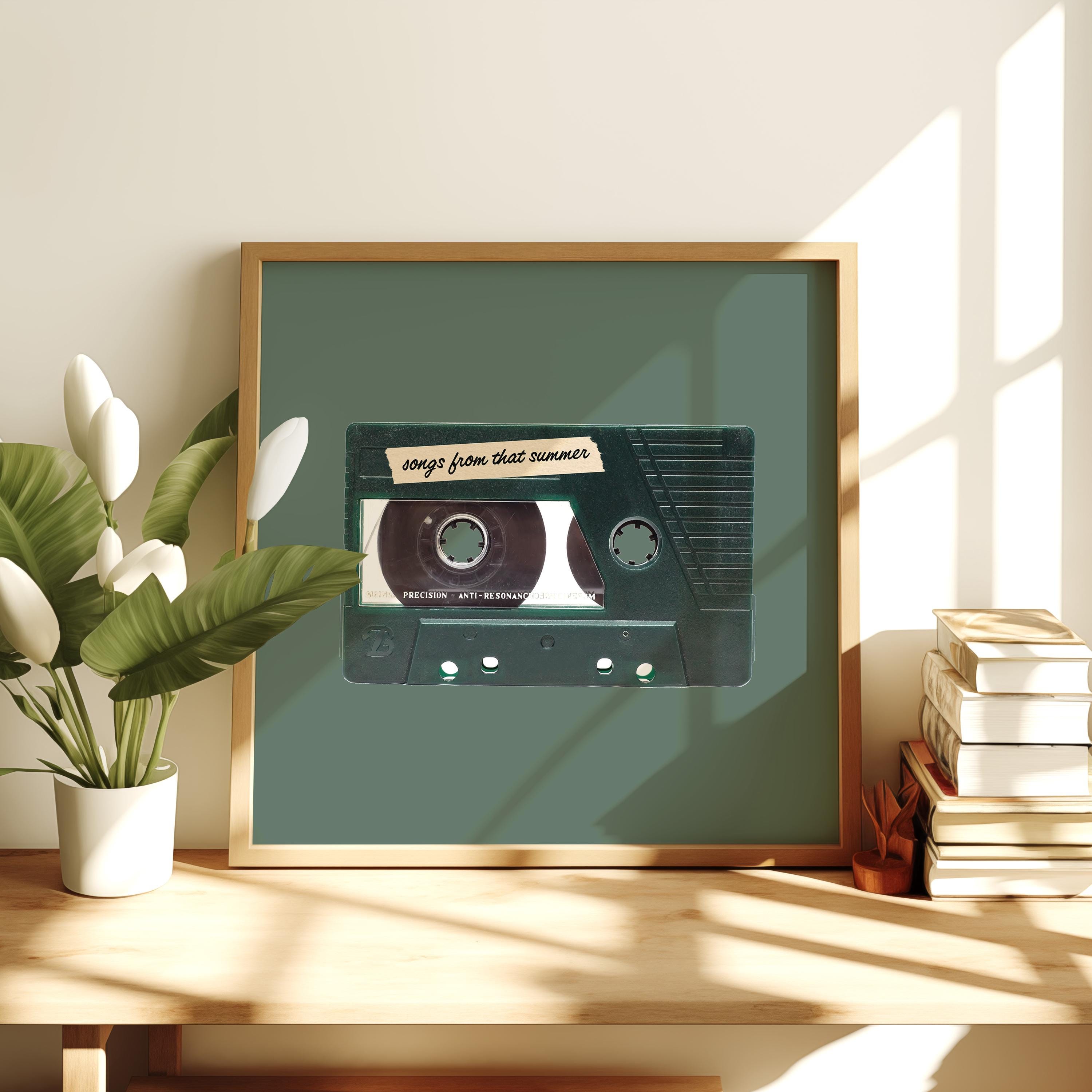 Cassette Art Print, Music Art Decor, Retro Art Print, gs print shoppe, Square Prints, Digital Download, Vintage Music Art, Friendship Art