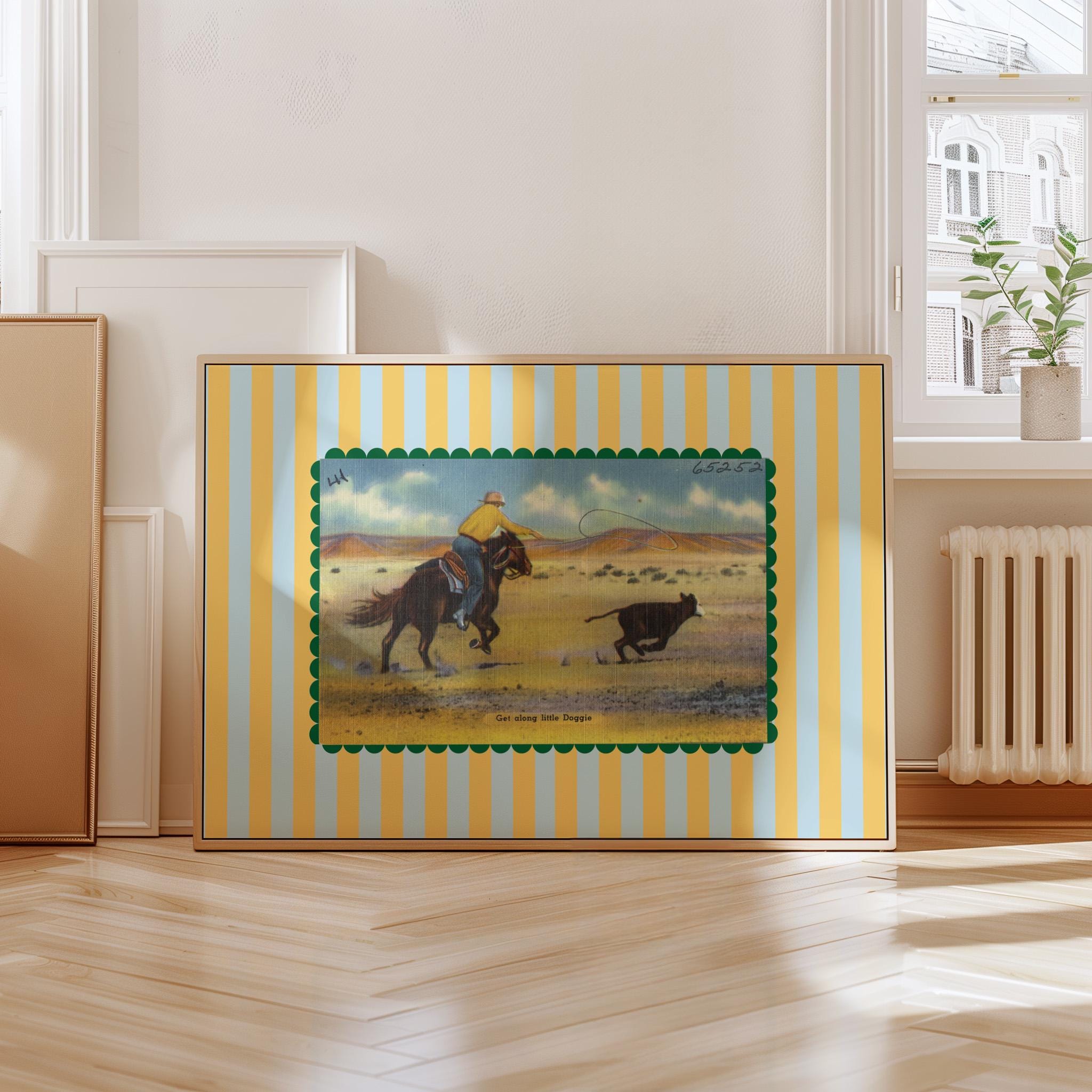 Striped Print, Trendy Poster, Retro Art, Instant Digital Download, Western Rodeo Print, Cowboy Art Print, Cowboy Posters, GS Print Shoppe