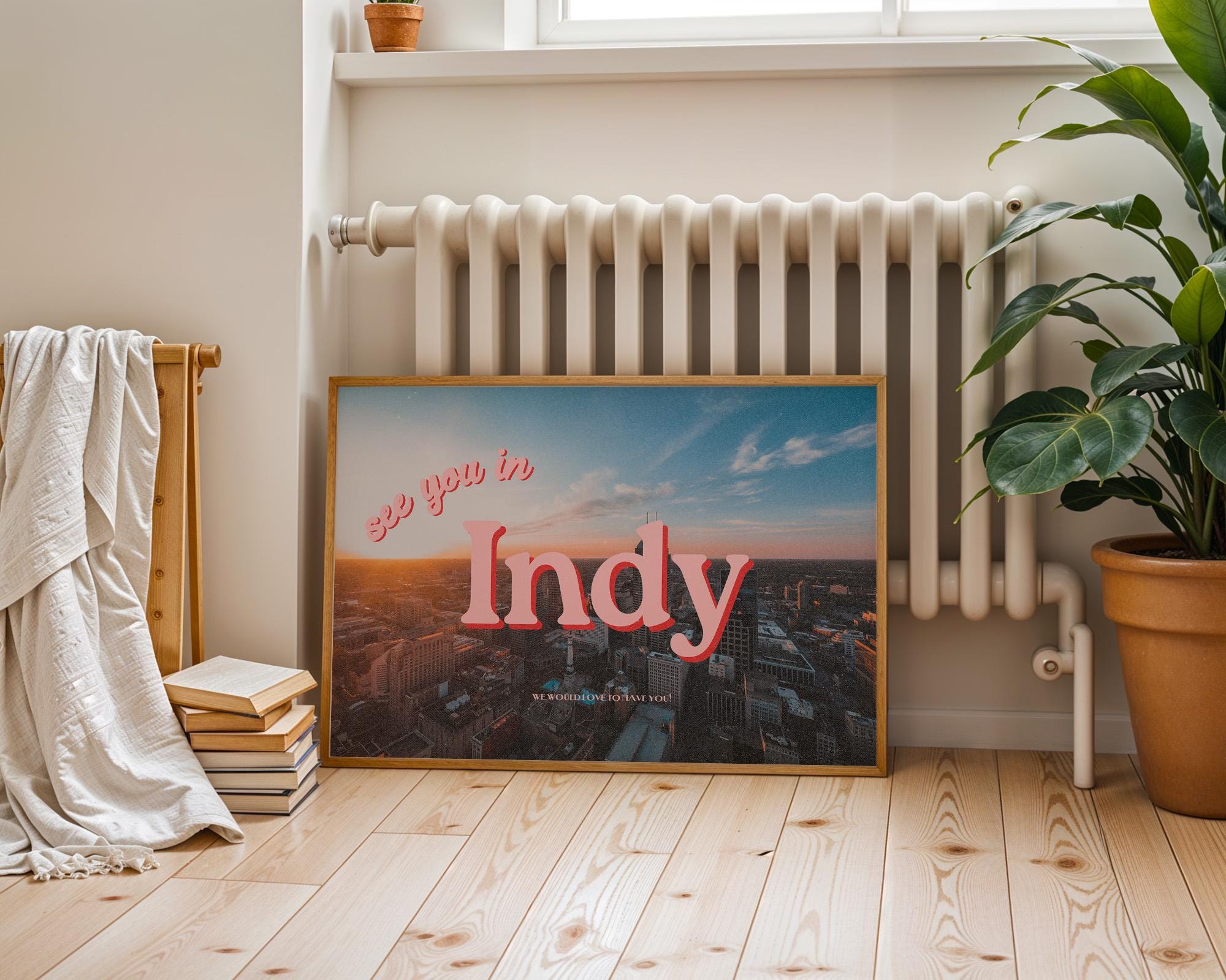 See you in Indianapolis, Retro Photo Prints, indianapolis Art Print, indianapolis Poster, Indy Art, Indy Digital Print, Indy Wall Art