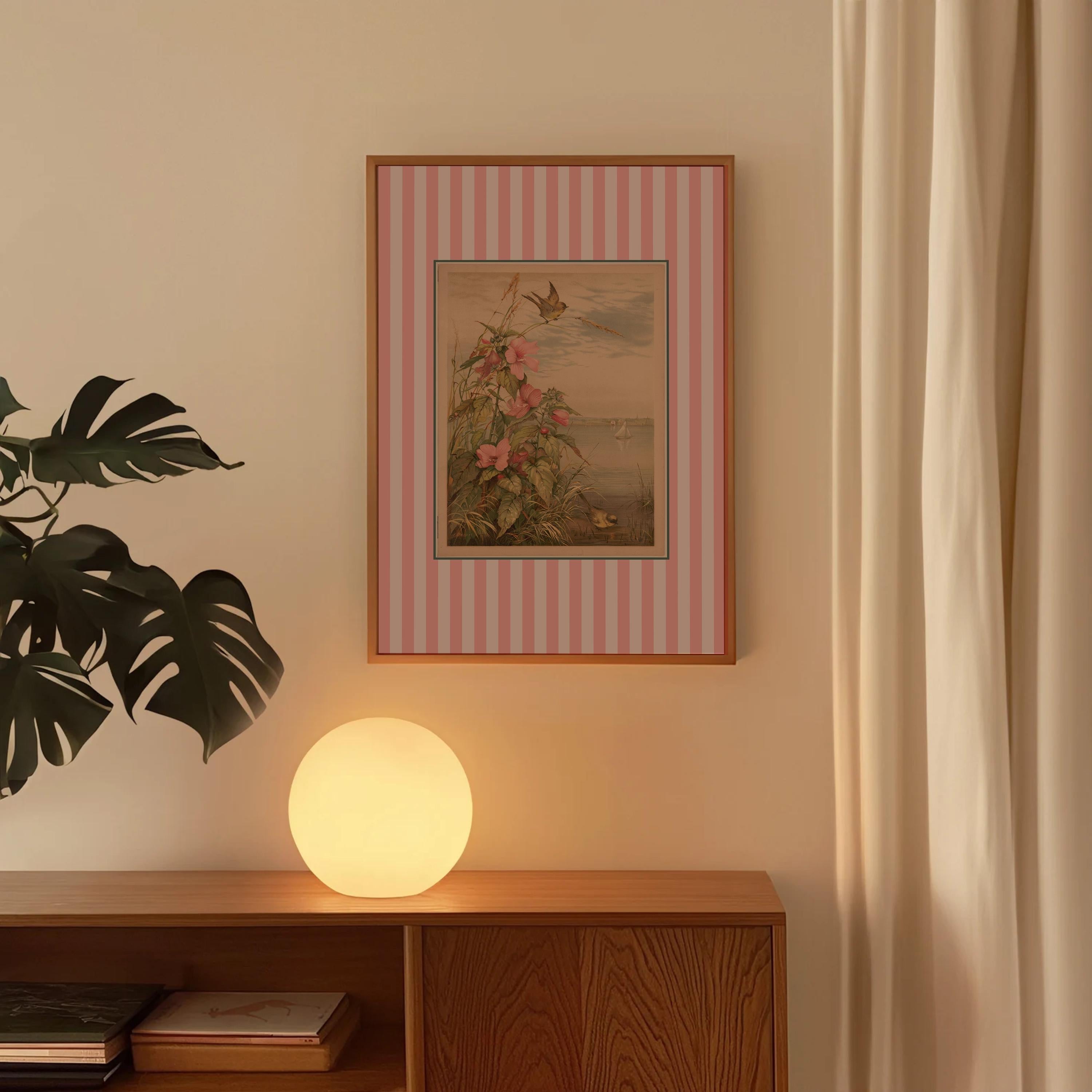 Pink Coquette Room Decor, Retro Wall Art, Bookshelf Decor, Gallery Wall Print, Botanical Wall Art, Pink Floral Art, Aesthetic Girly Download