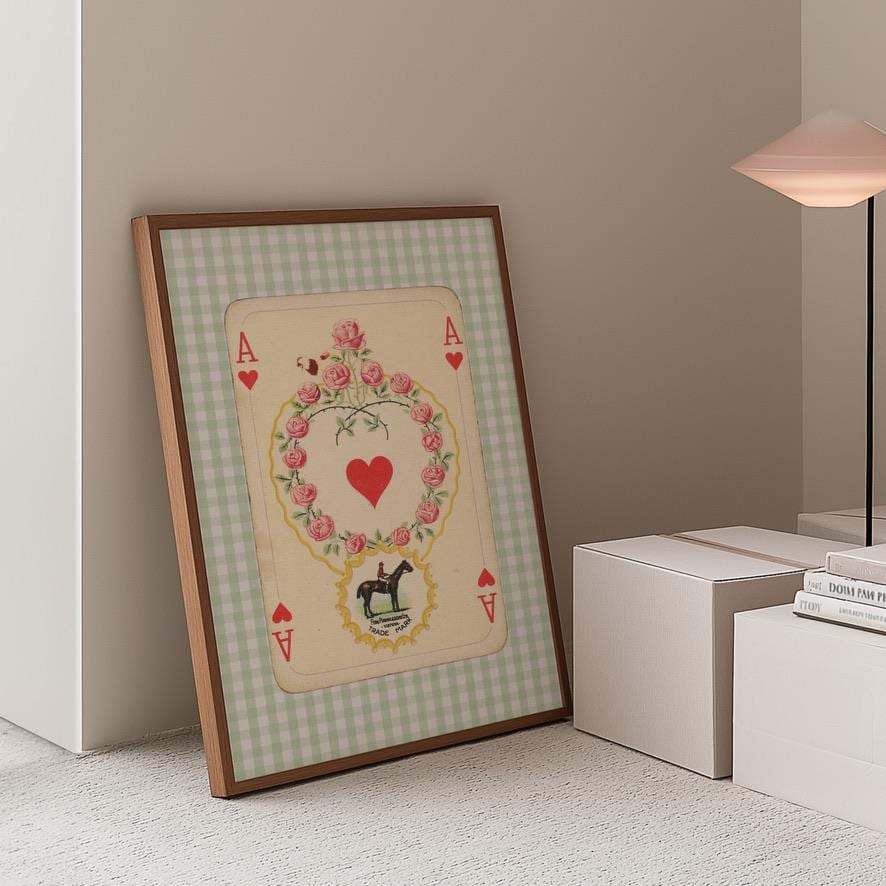 Wall Art Set of 8, Bundle Vintage Print Set, Vintage Card Prints, Trendy Ace of Hearts Print, Lucky You Poster, GS Print Shoppe