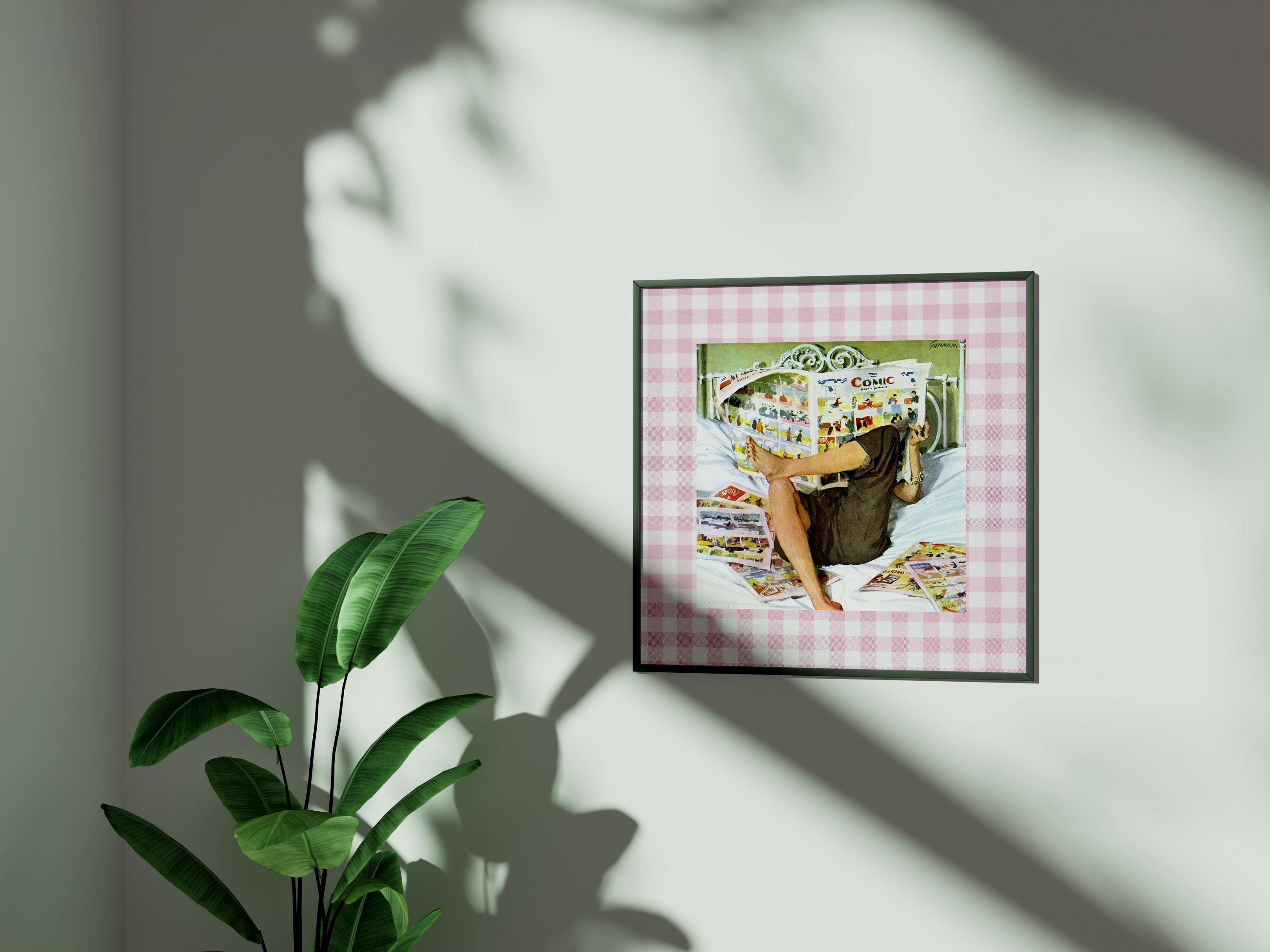 Pink Art Print, Vintage Aesthetic Art, Apartment Art, Feminist Art, Bedroom Art Decor, Retro Women Art, gs print shoppe, checker art print