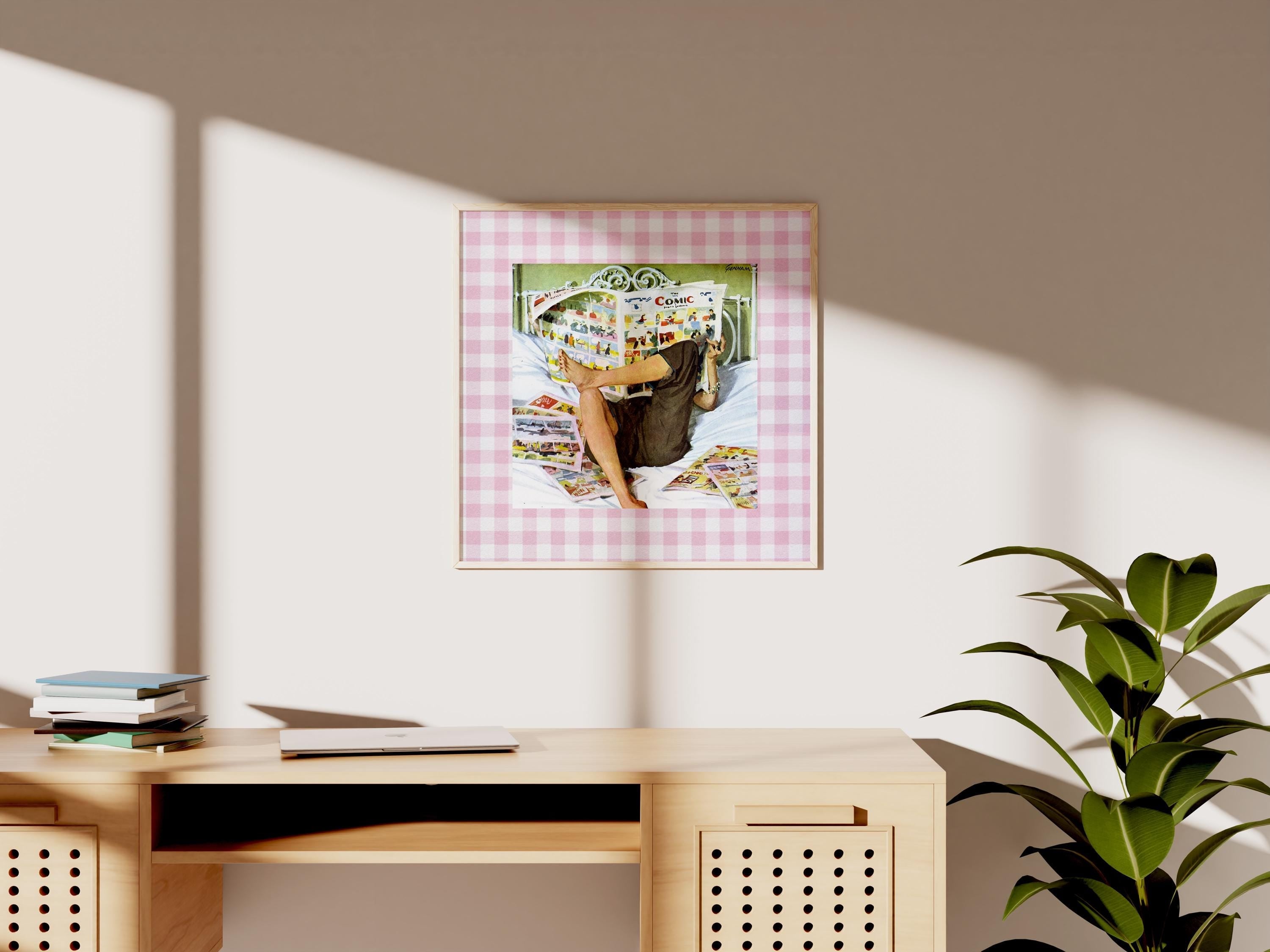 Pink Art Print, Vintage Aesthetic Art, Apartment Art, Feminist Art, Bedroom Art Decor, Retro Women Art, gs print shoppe, checker art print