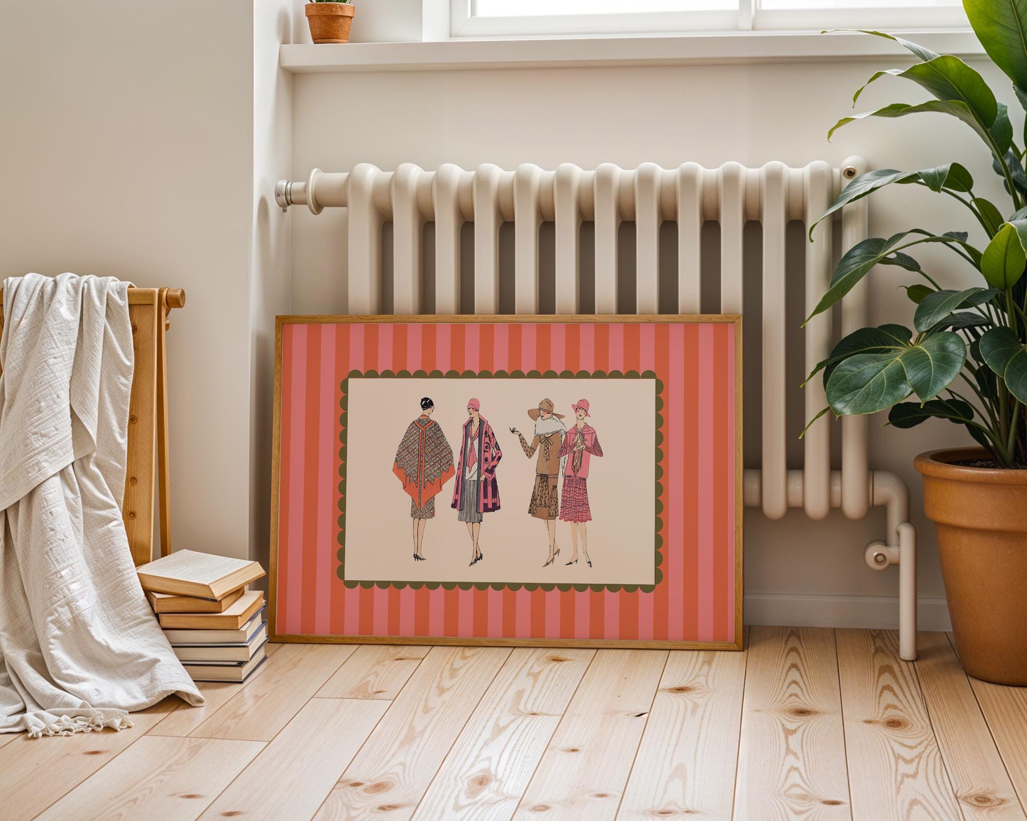 Fashion Art Print, Dorm Decor, Fashion Lover Gift, Gallery Wall Art, Pink Room Decor, Fashion Illustration, Vintage Fashion, GS Print Shoppe