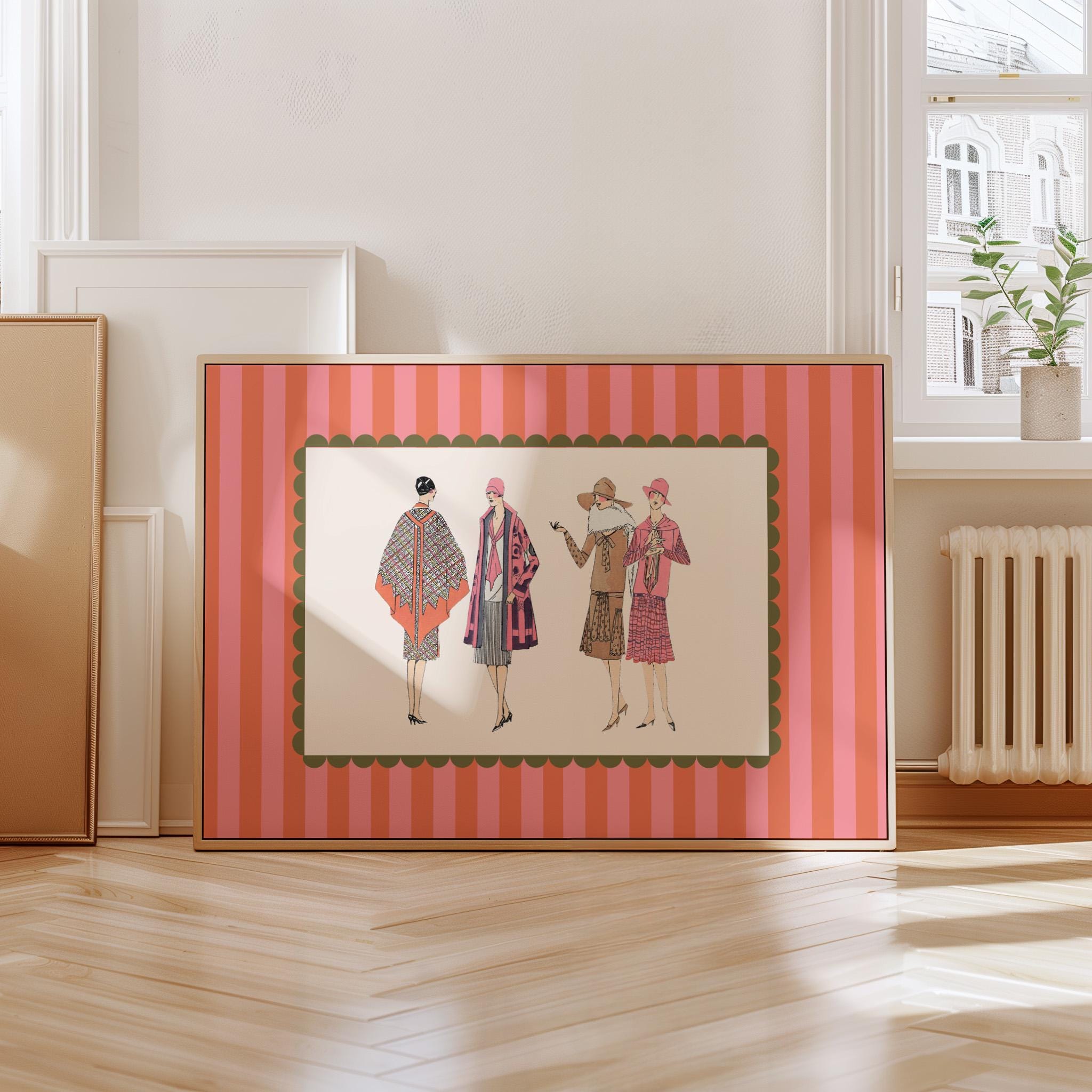 Fashion Art Print, Dorm Decor, Fashion Lover Gift, Gallery Wall Art, Pink Room Decor, Fashion Illustration, Vintage Fashion, GS Print Shoppe