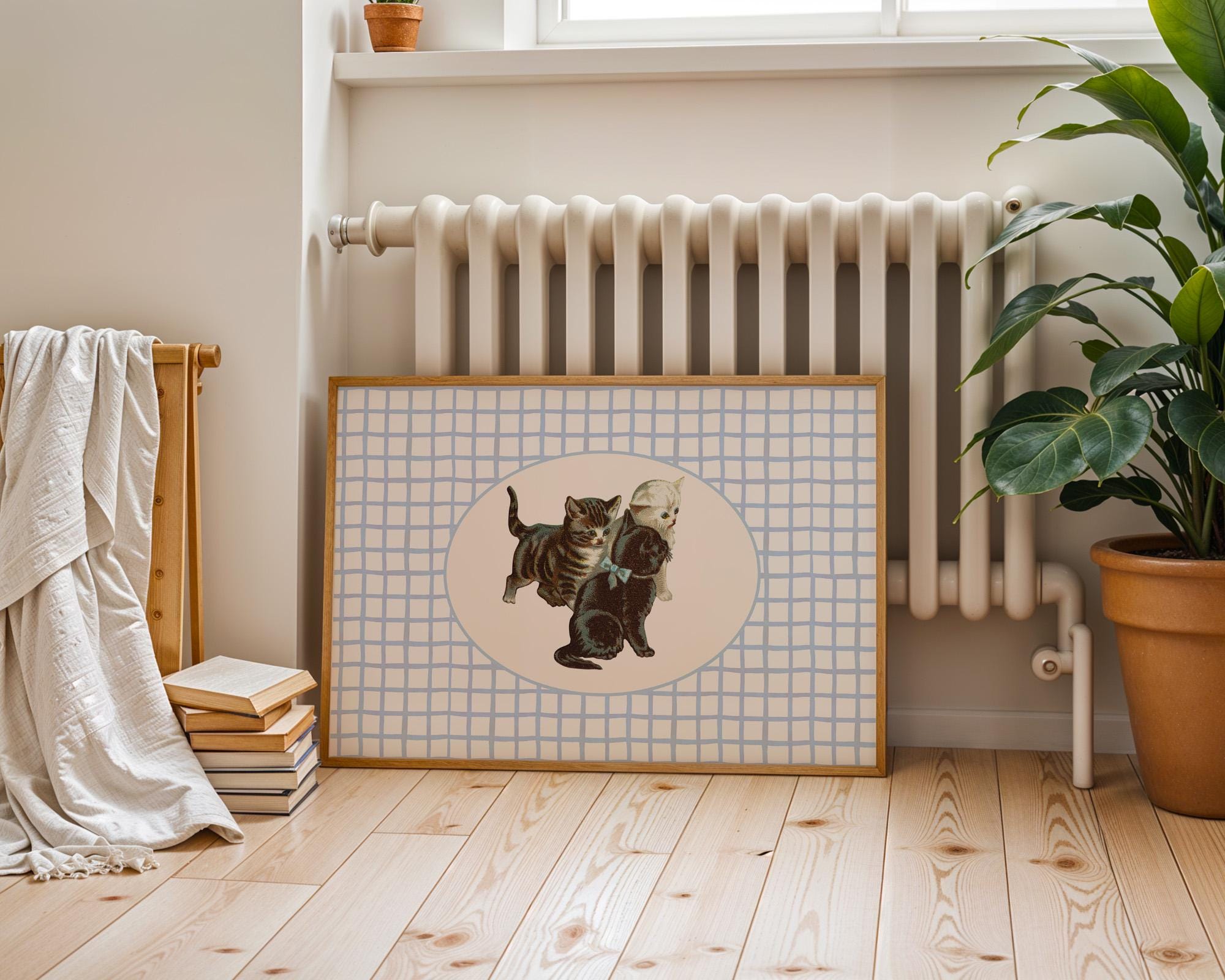 Girl&#39;s Room Art, Kitten Print Vintage, Cat Printable, Cottagecore Nursery, Vintage Aesthetic, Nursery Wall Art, Kitten Nursery Decor