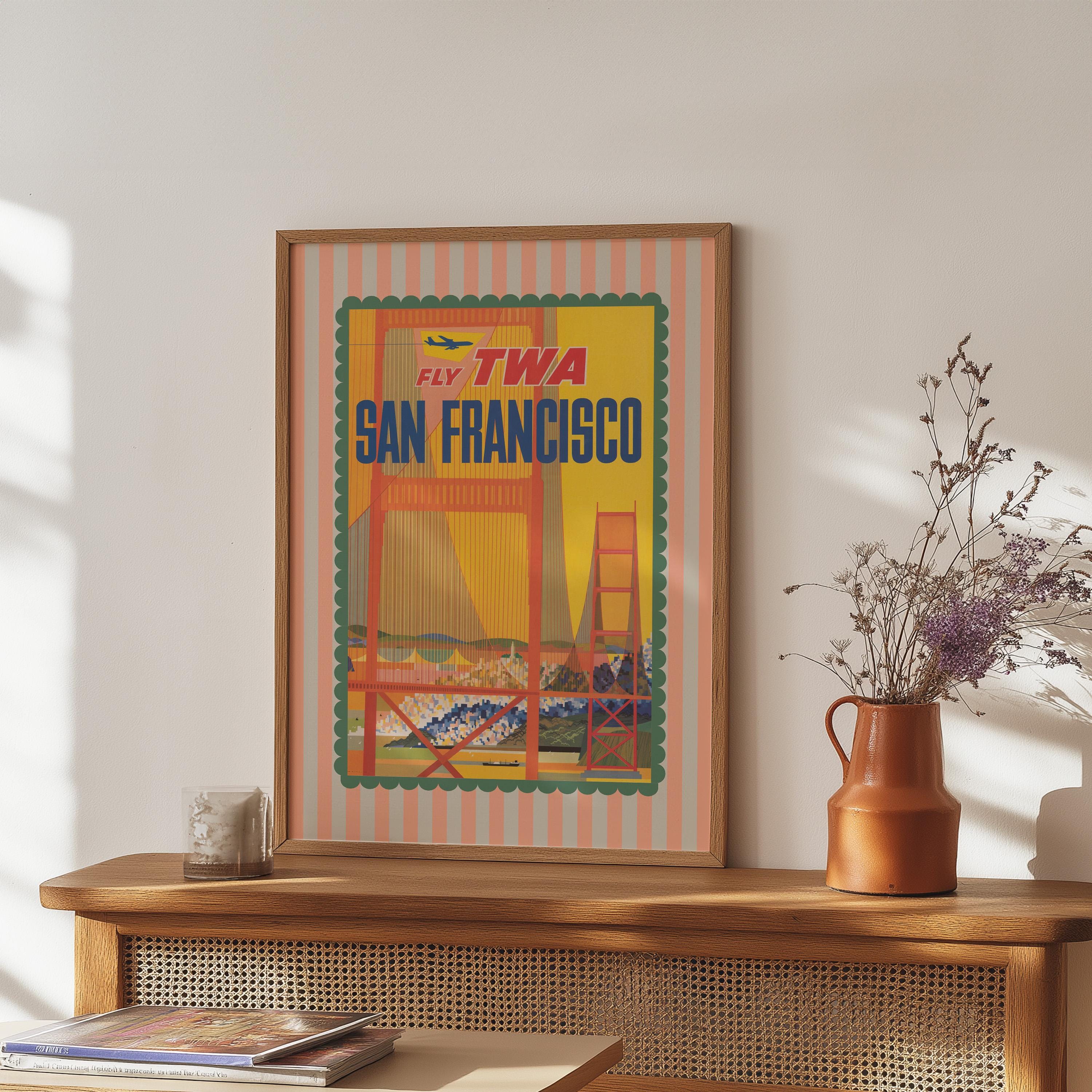 SF posters, san francisco art, san francisco decor, sf art print, retro art print, california posters, greetings from sf, gs print shoppe