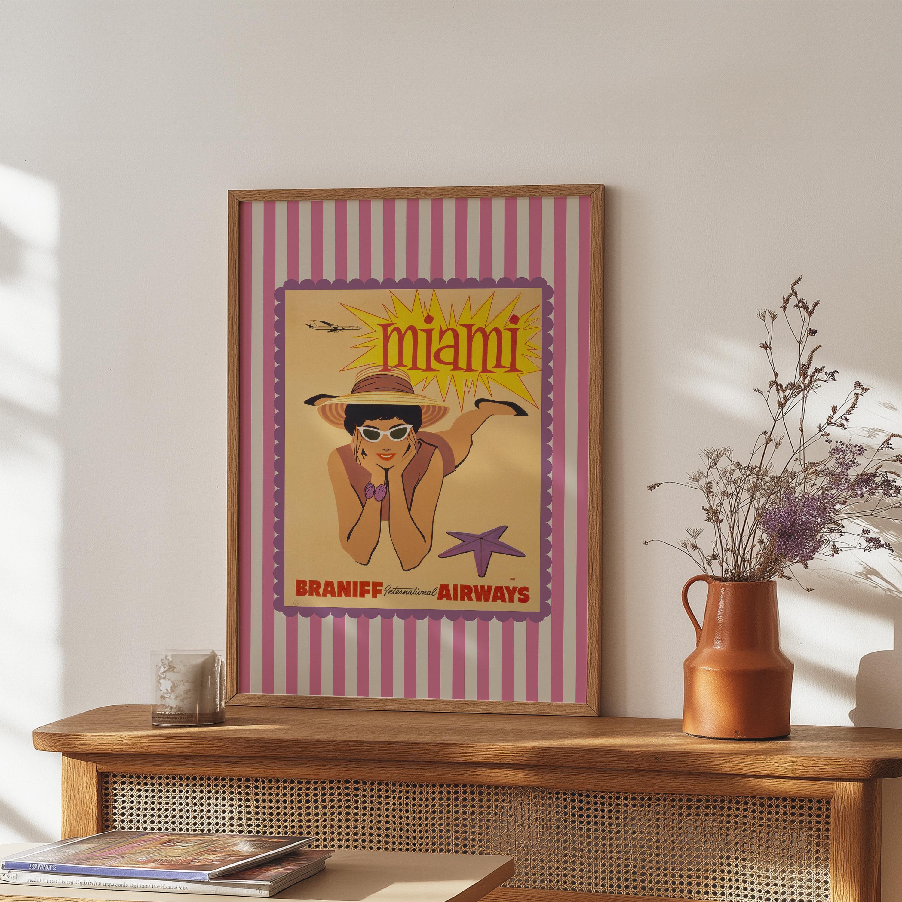 Miami Posters, Miami Art Print, Retro Miami Poster, Trendy Miami Art, Florida Print, Miami Decor, Miami Postcard Art Print, GS Print Shoppe