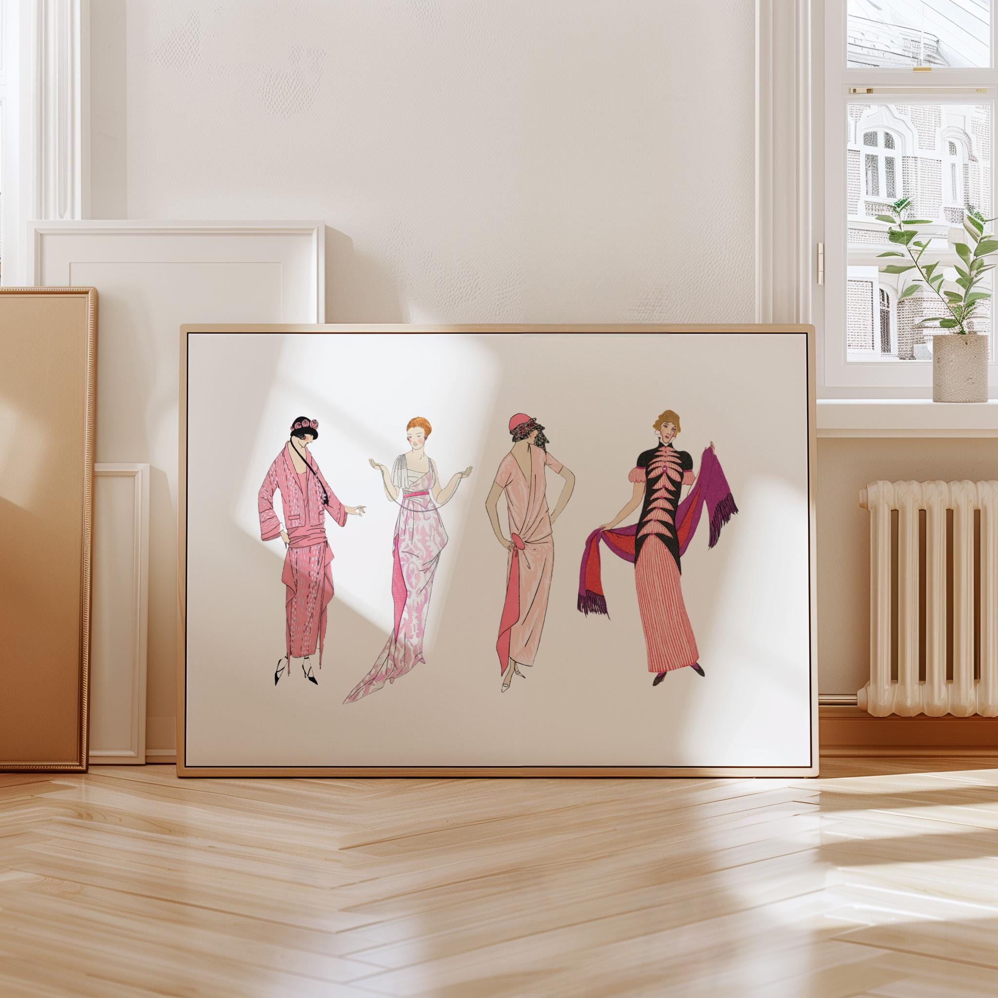 Fashion Art Print, Dorm Decor, Housewarming Gift, Gallery Wall Art, Girls Room Decor, Fashion Illustration, Vintage Fashion, GS Print Shoppe