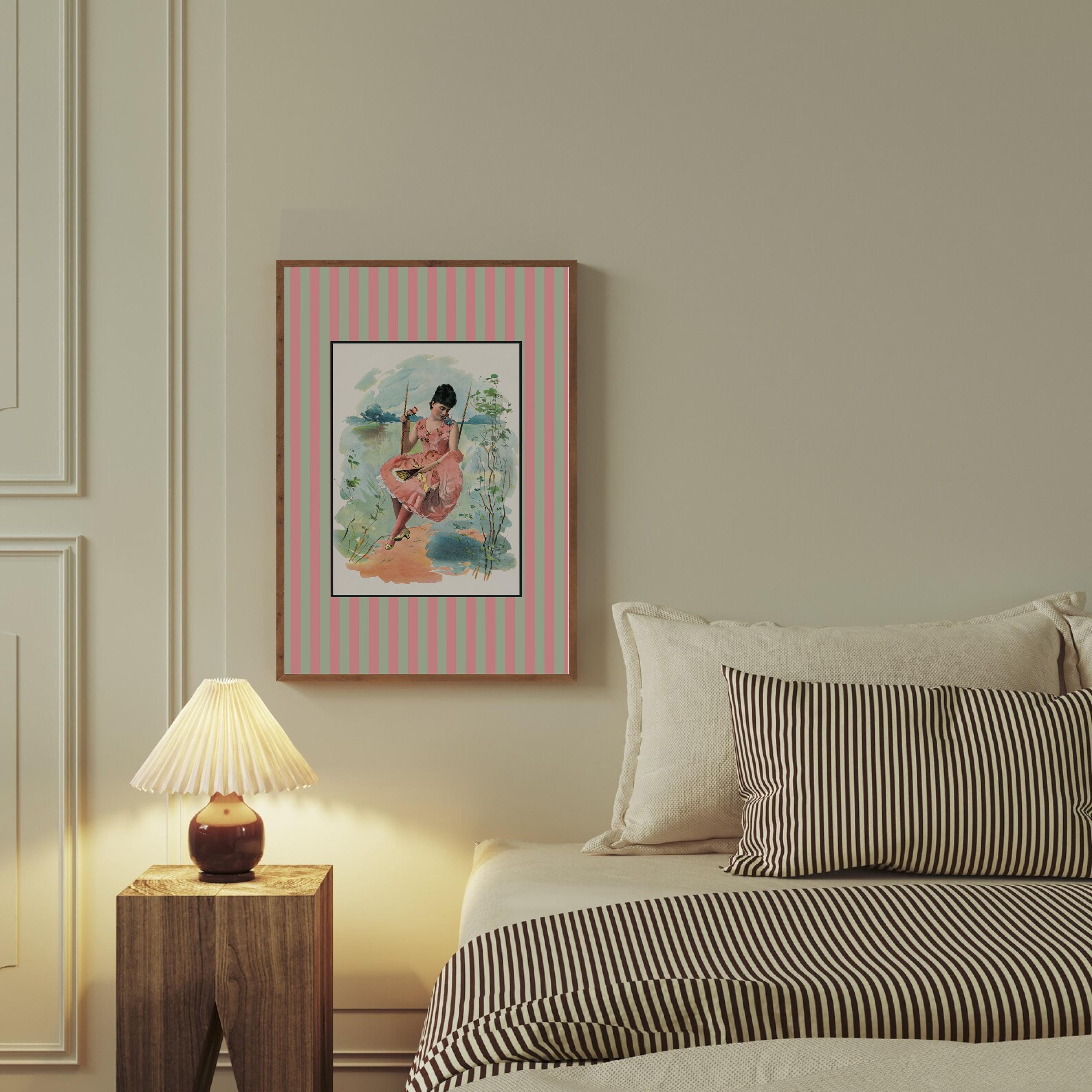 Fashion Art Print, Dorm Decor, Girls Room Art, Gallery Wall Art, Vintage Pink Decor, Classic Art Print, Vintage Fashion, GS Print Shoppe