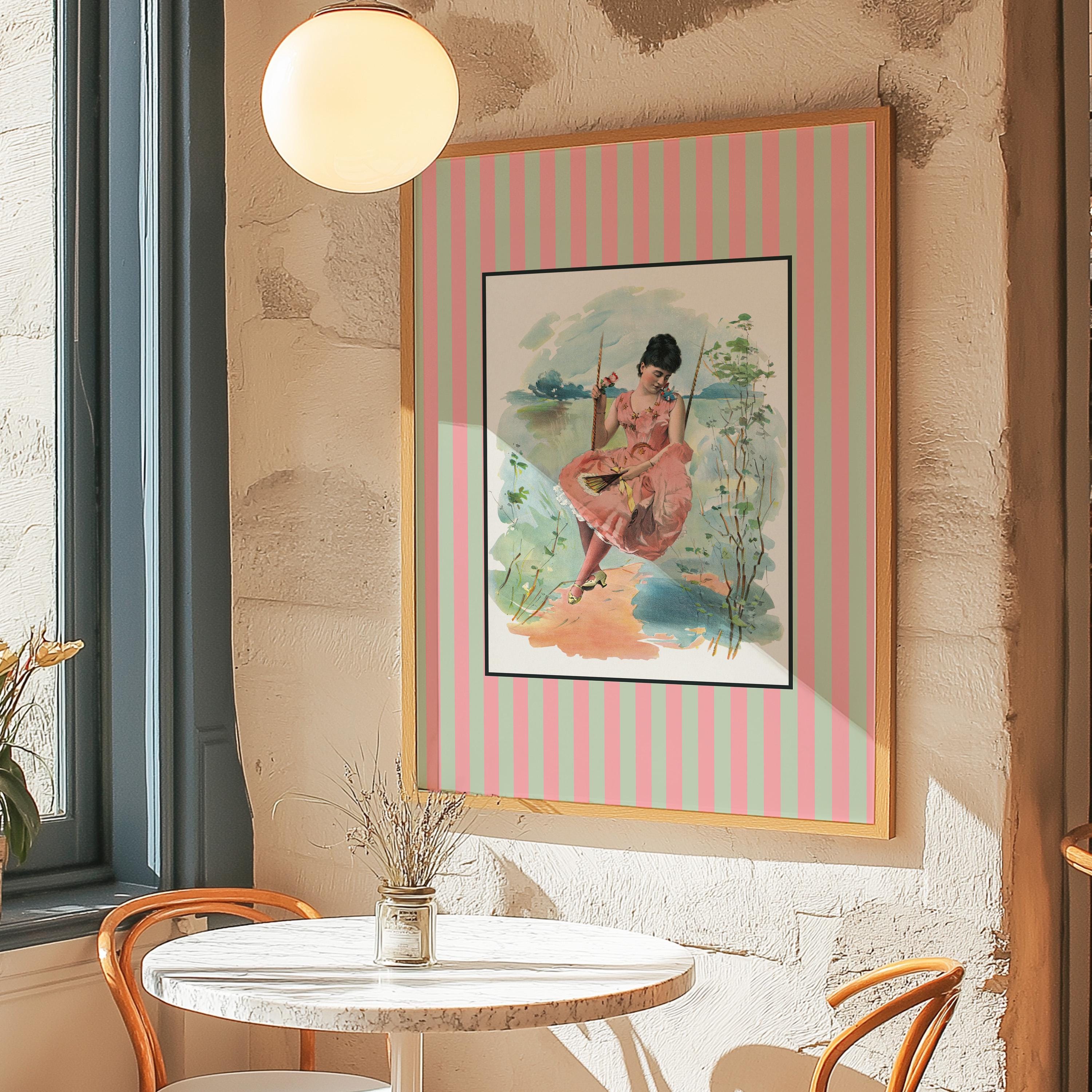 Fashion Art Print, Dorm Decor, Girls Room Art, Gallery Wall Art, Vintage Pink Decor, Classic Art Print, Vintage Fashion, GS Print Shoppe
