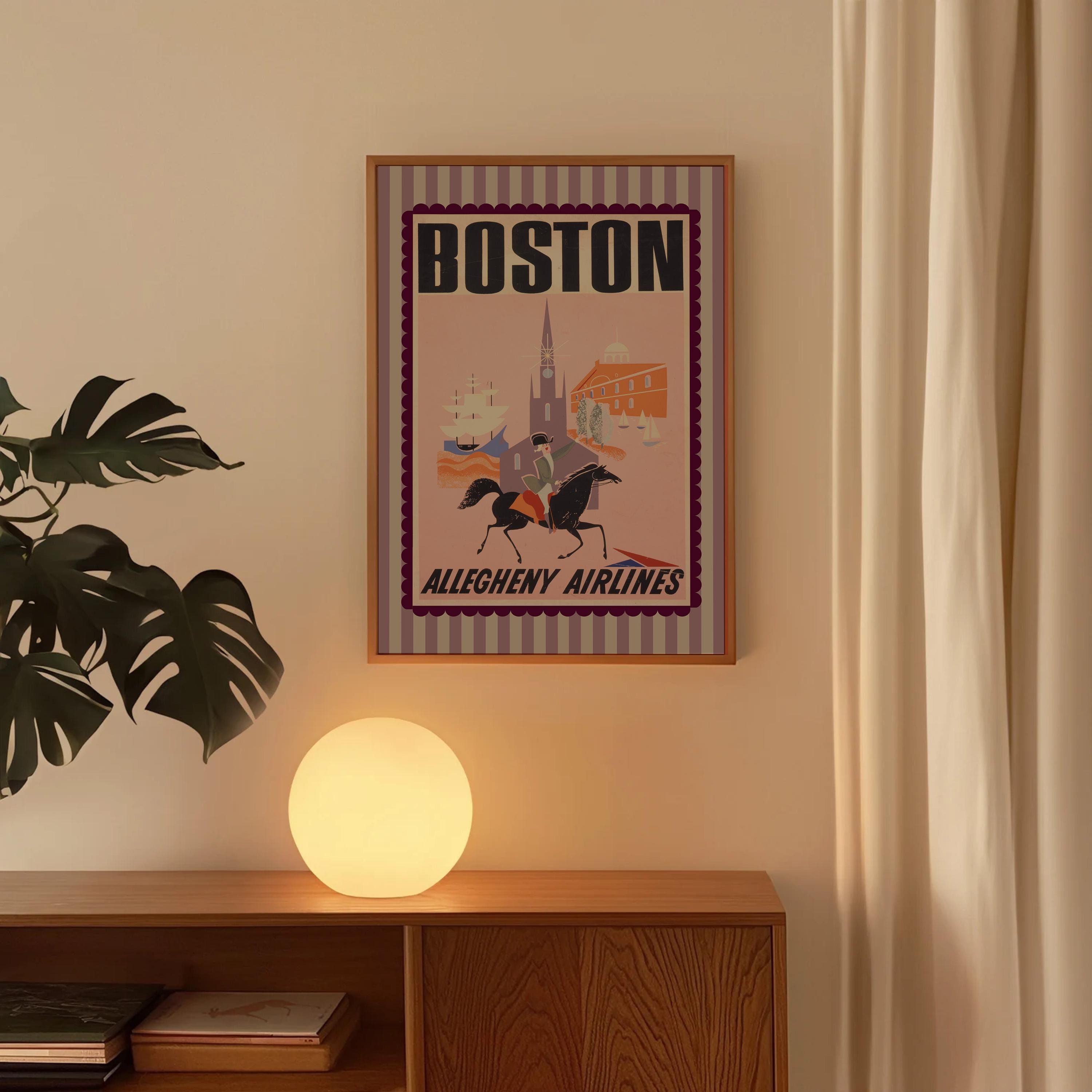 Boston Digital Art Print, Boston Poster, Retro Boston Art, Vintage Travel Art, Vintage Boston Art, Retro Boston Prints, GS Print Shoppe