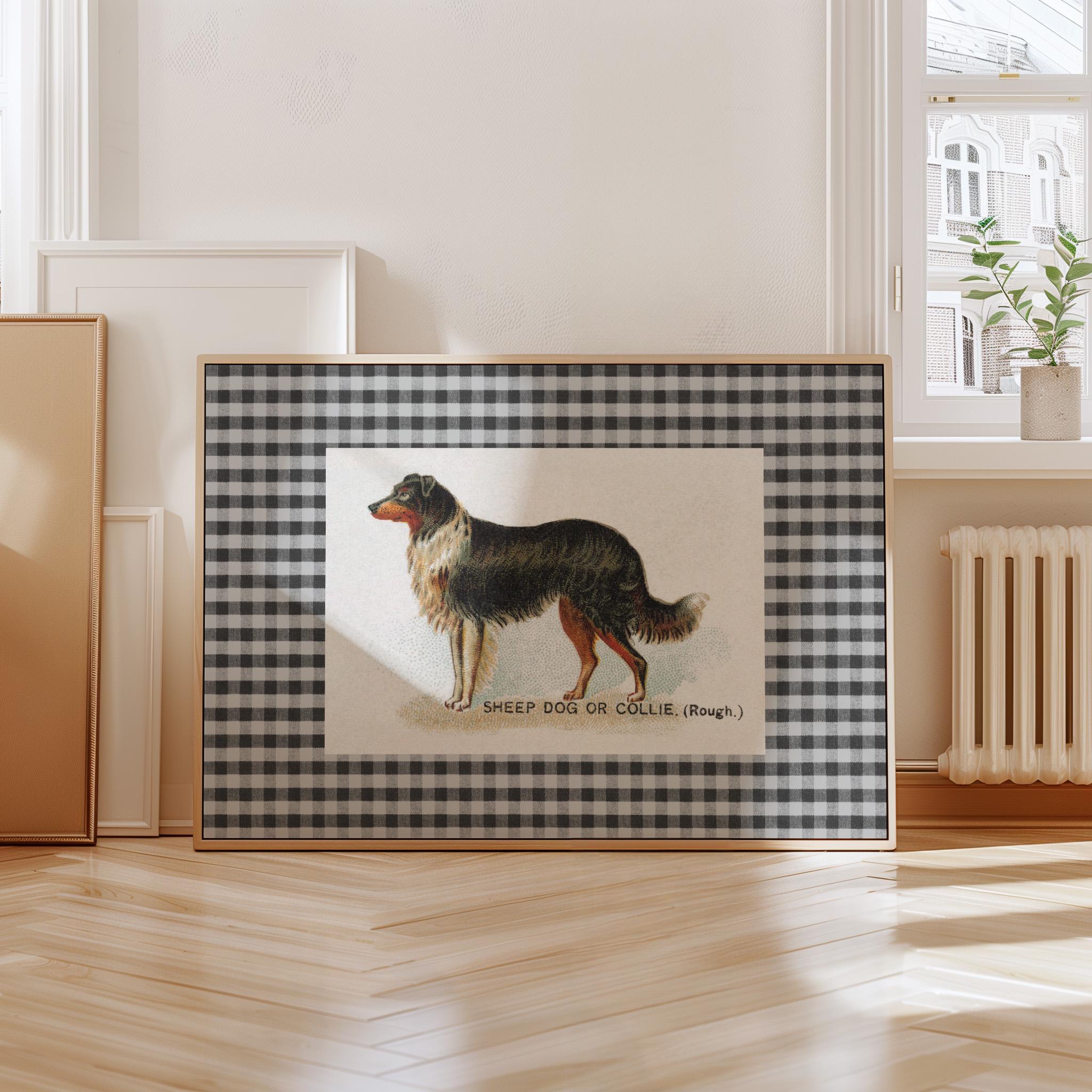 dog art print, vintage dog art, vintage art, dog lover art, dog poster, retro dog art, digital print, gs print shoppe, sheep dog art print