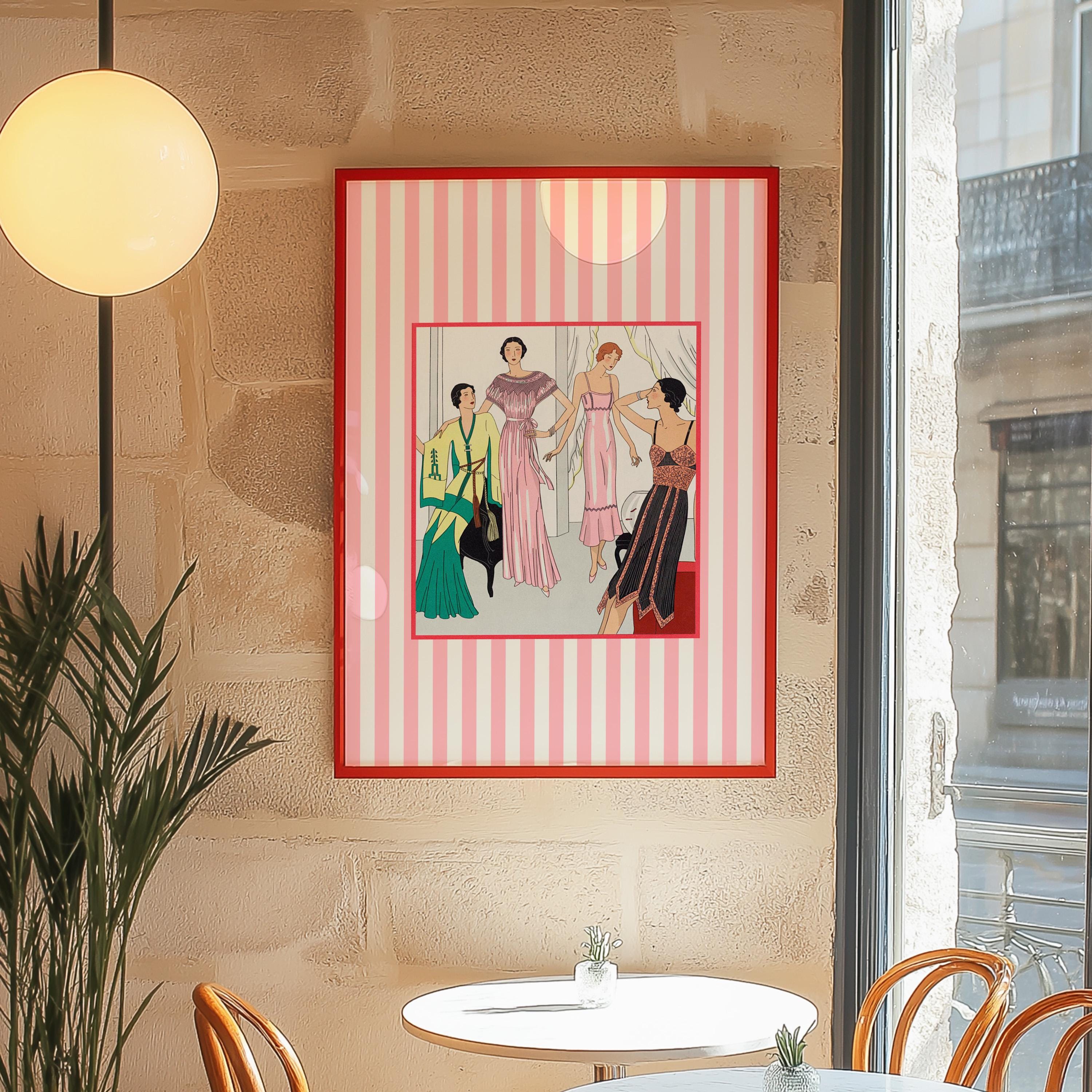 Pink Art Prints, Set of 3, Trendy Art Print, French Wall Art, Gallery Wall, Vintage Prints, Fashion Art, Retro Digital Art, GS Print Shoppe