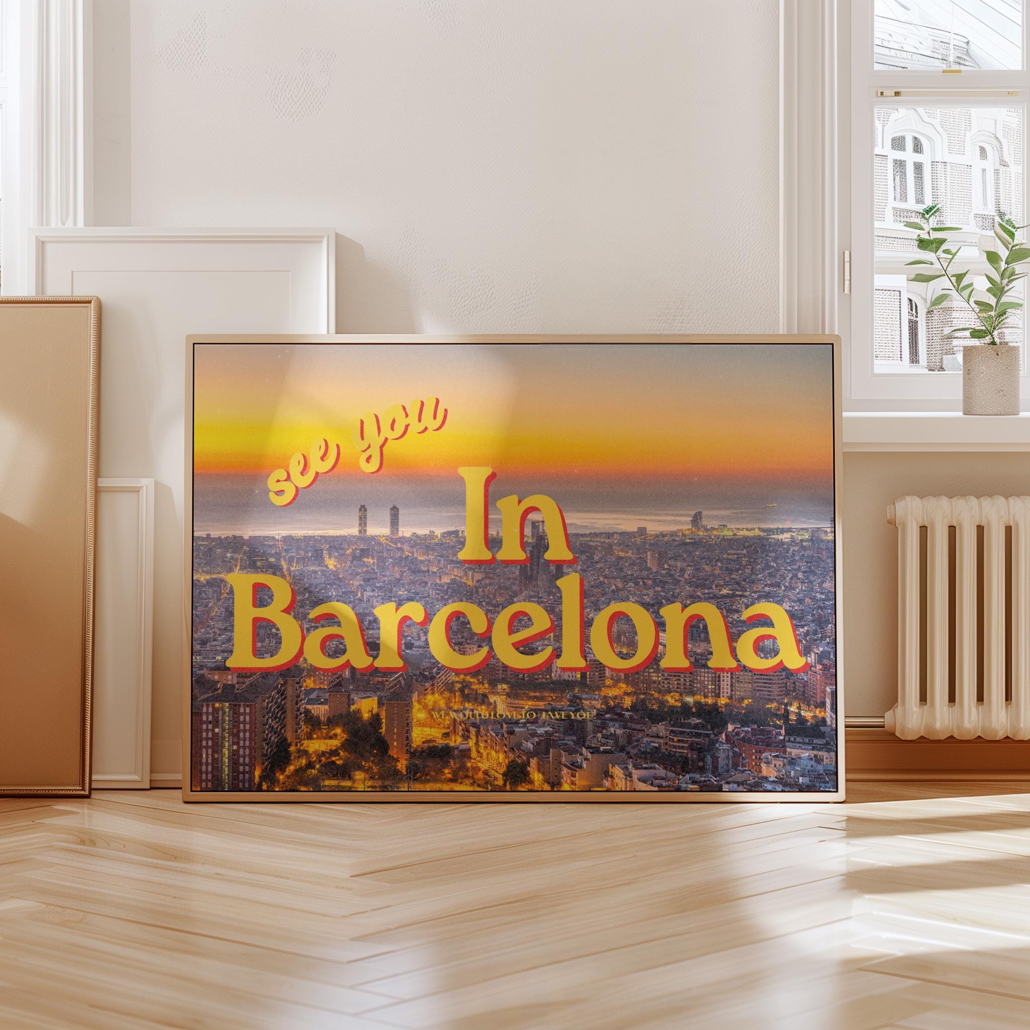 Barcelona Art, Spain Print, Spain Art Print, city art prints, gs print shoppe, Barcelona posters, See You In Barcelona, Gift for Friend