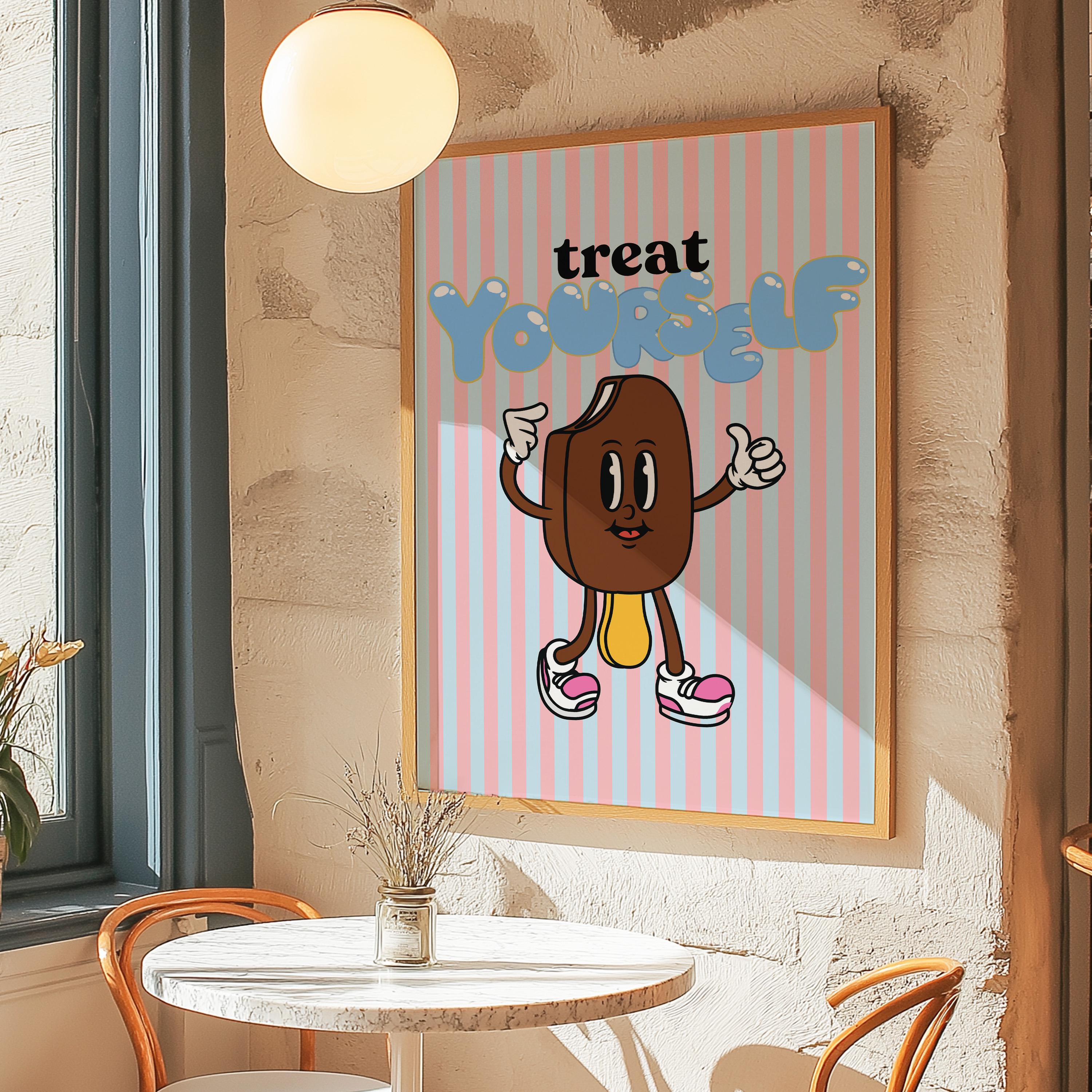 Retro Mental Health Print, Therapy Office, Counseling Wall Art, Digital Prints, treat yourself, Health and Wellness Poster, GS Print Shoppe