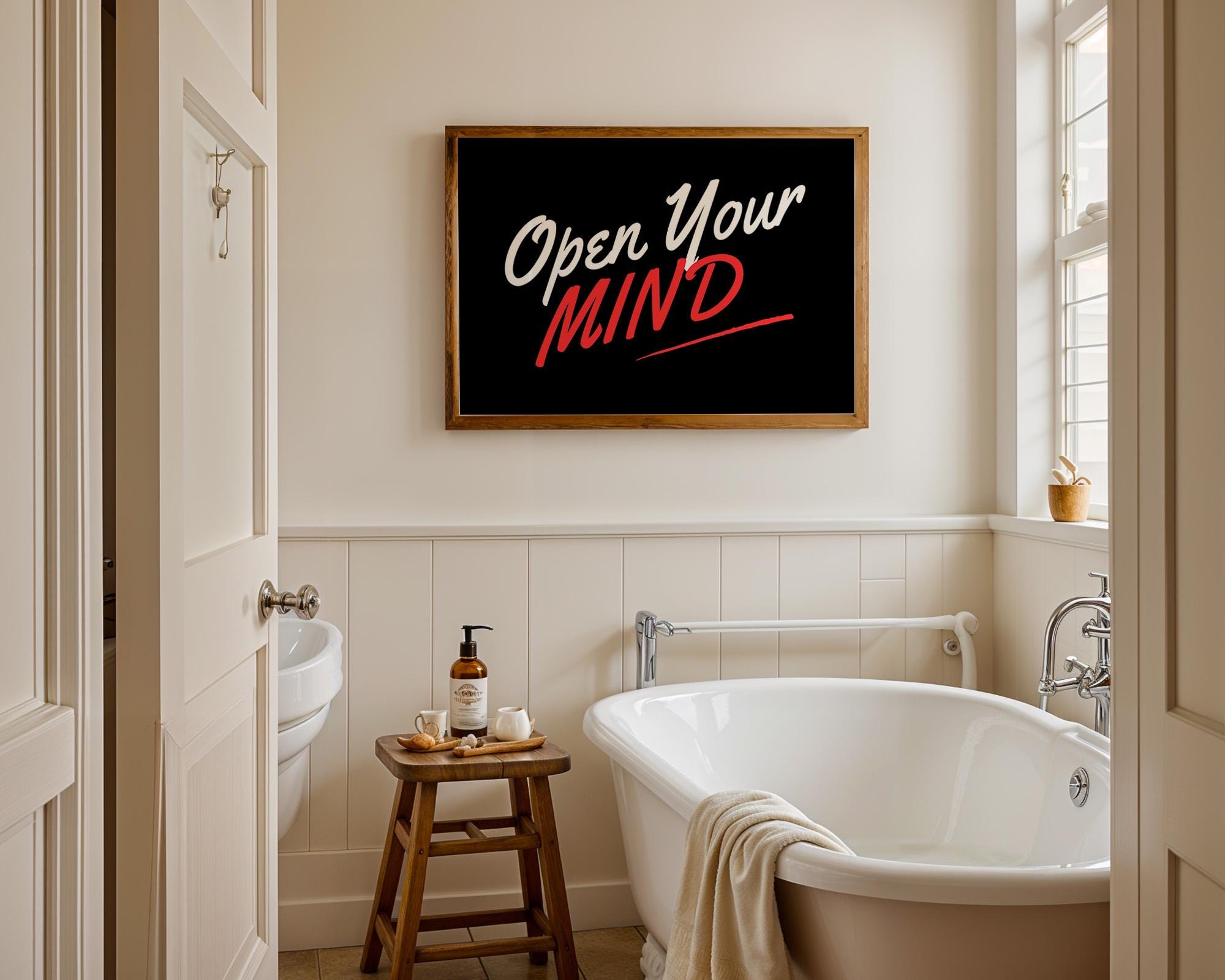 Open Your Mind Art, Encouraging Art, Print for Office, Manifest art print, positivity poster, inclusivity, gs print shoppe, black red art