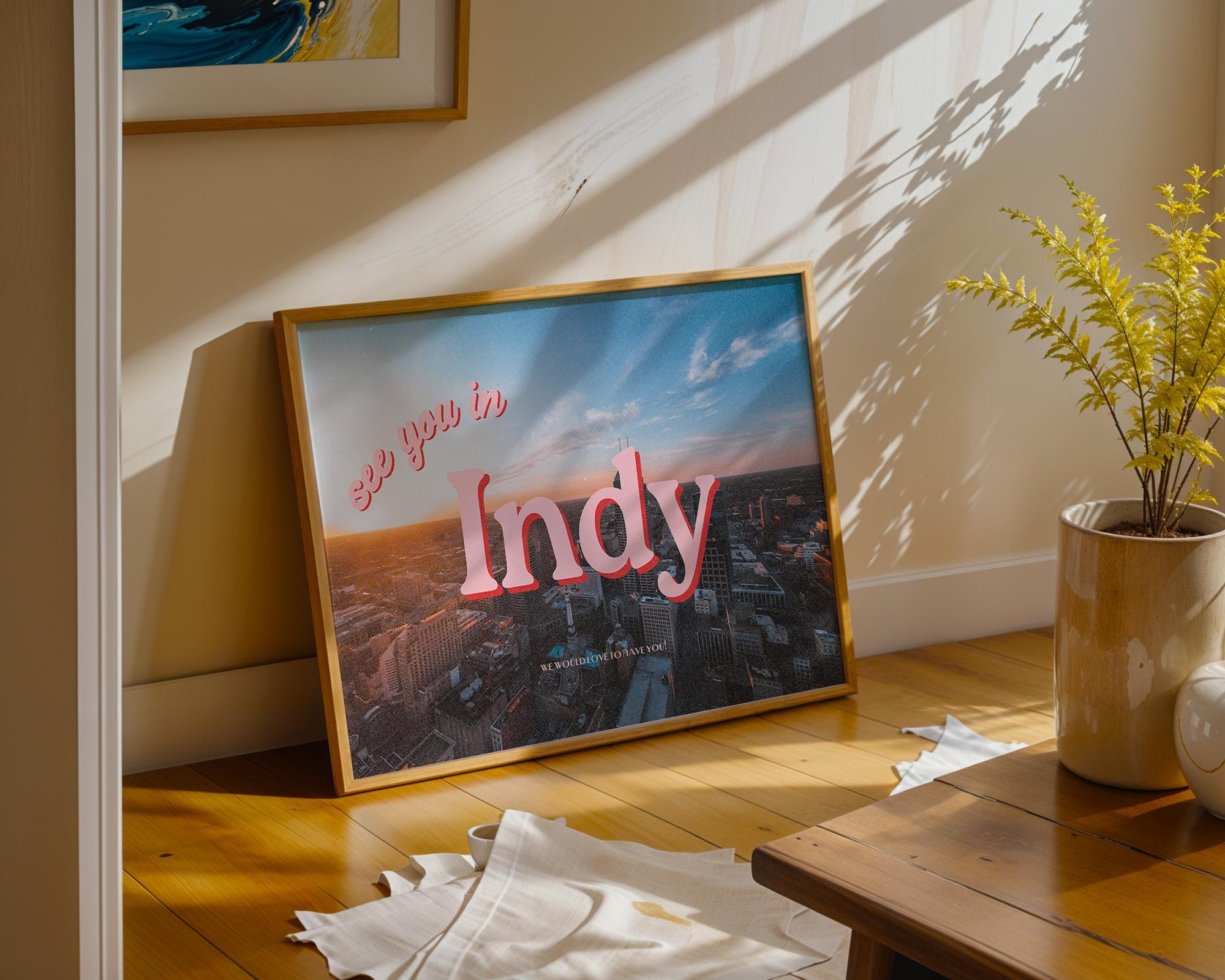 See you in Indianapolis, Retro Photo Prints, indianapolis Art Print, indianapolis Poster, Indy Art, Indy Digital Print, Indy Wall Art